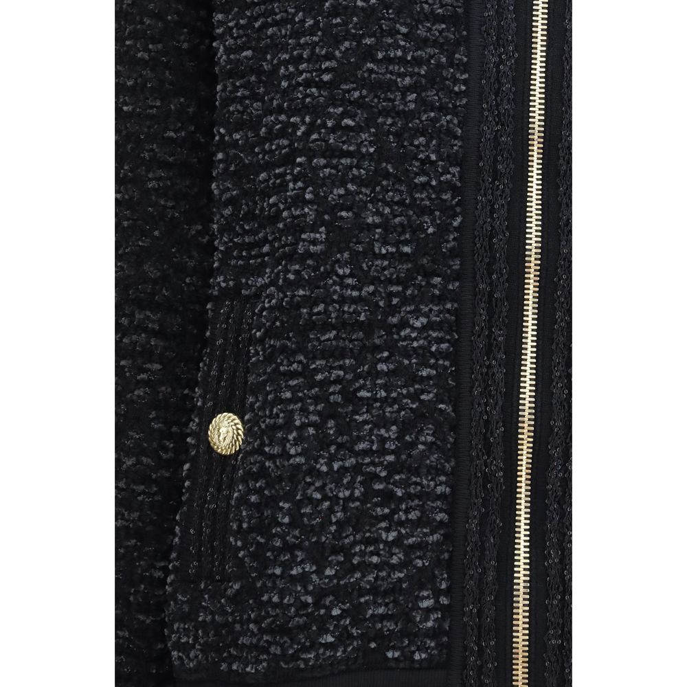 Balmain Black Viscose Bomber | Regal Royce