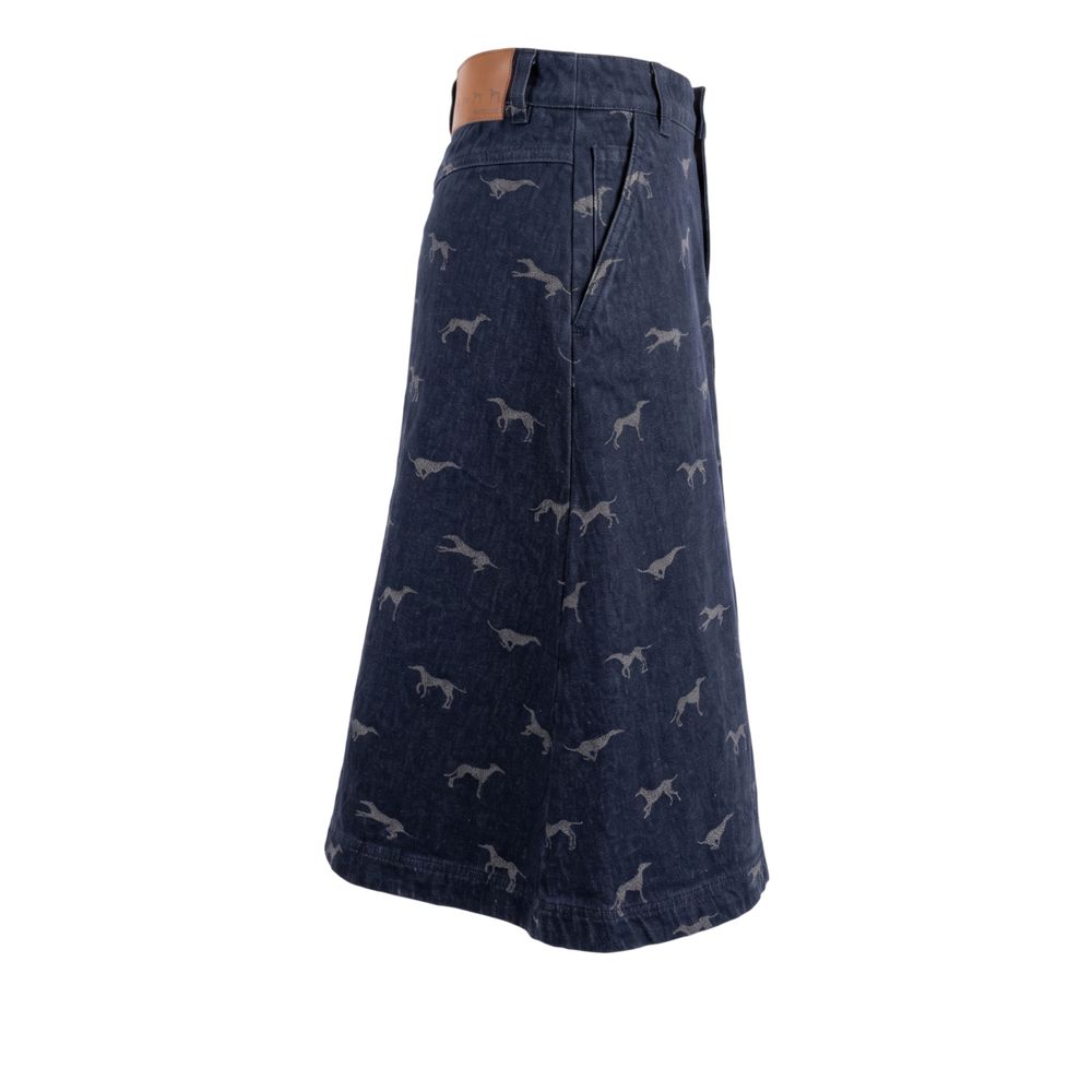 Trussardi Jeans Blue Cotton Women Skirt | Regal Royce