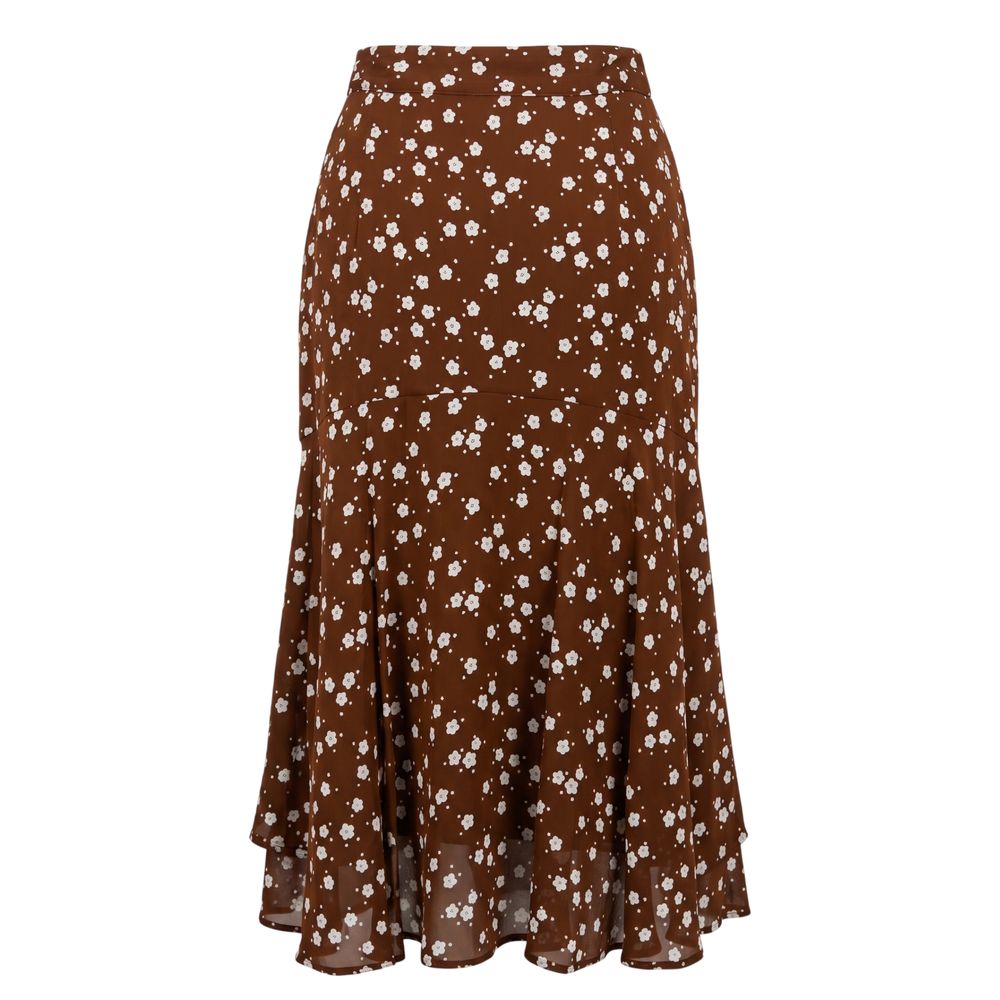 Trussardi Jeans Brown Viscose Women Skirt | Regal Royce