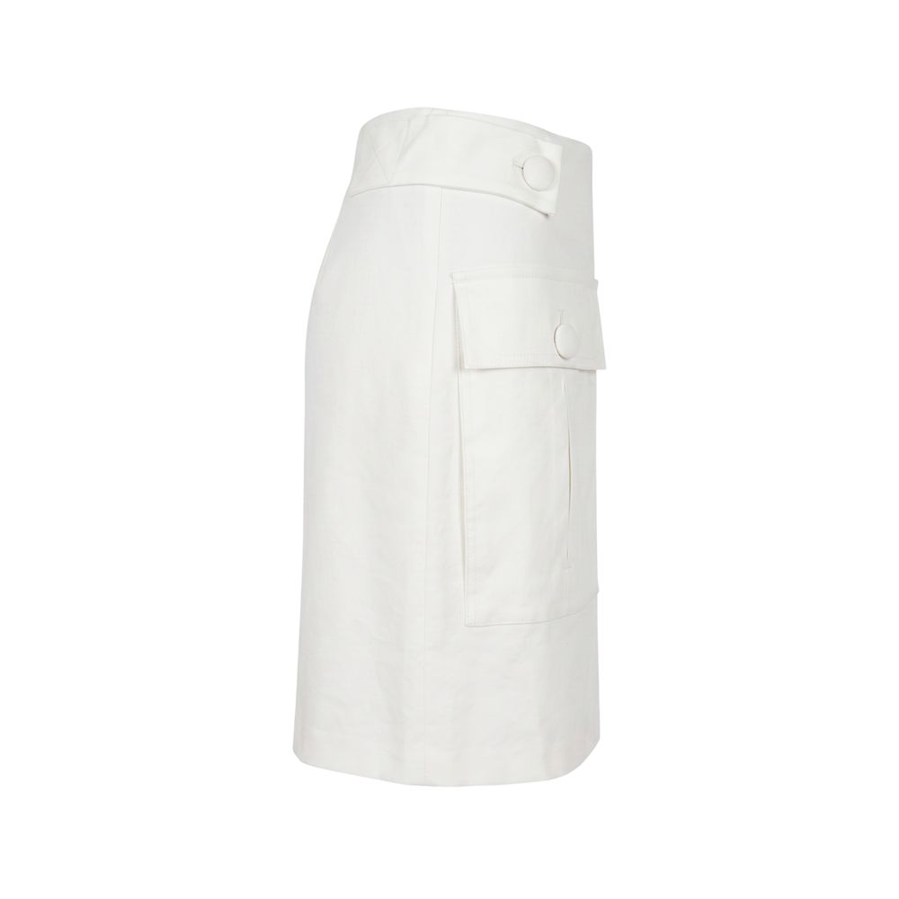 Trussardi Jeans White Viscose Women Skirt | Regal Royce