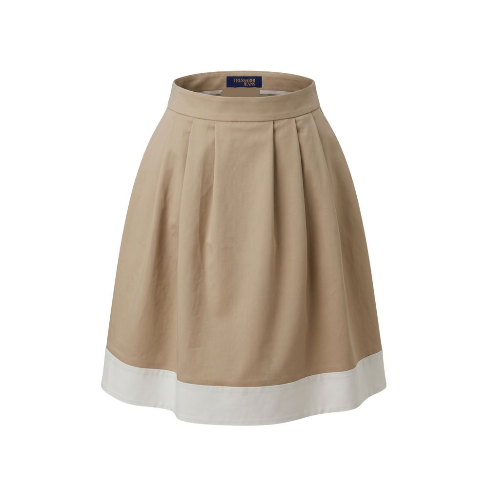 Trussardi Jeans Beige Cotton Women Skirt | Regal Royce