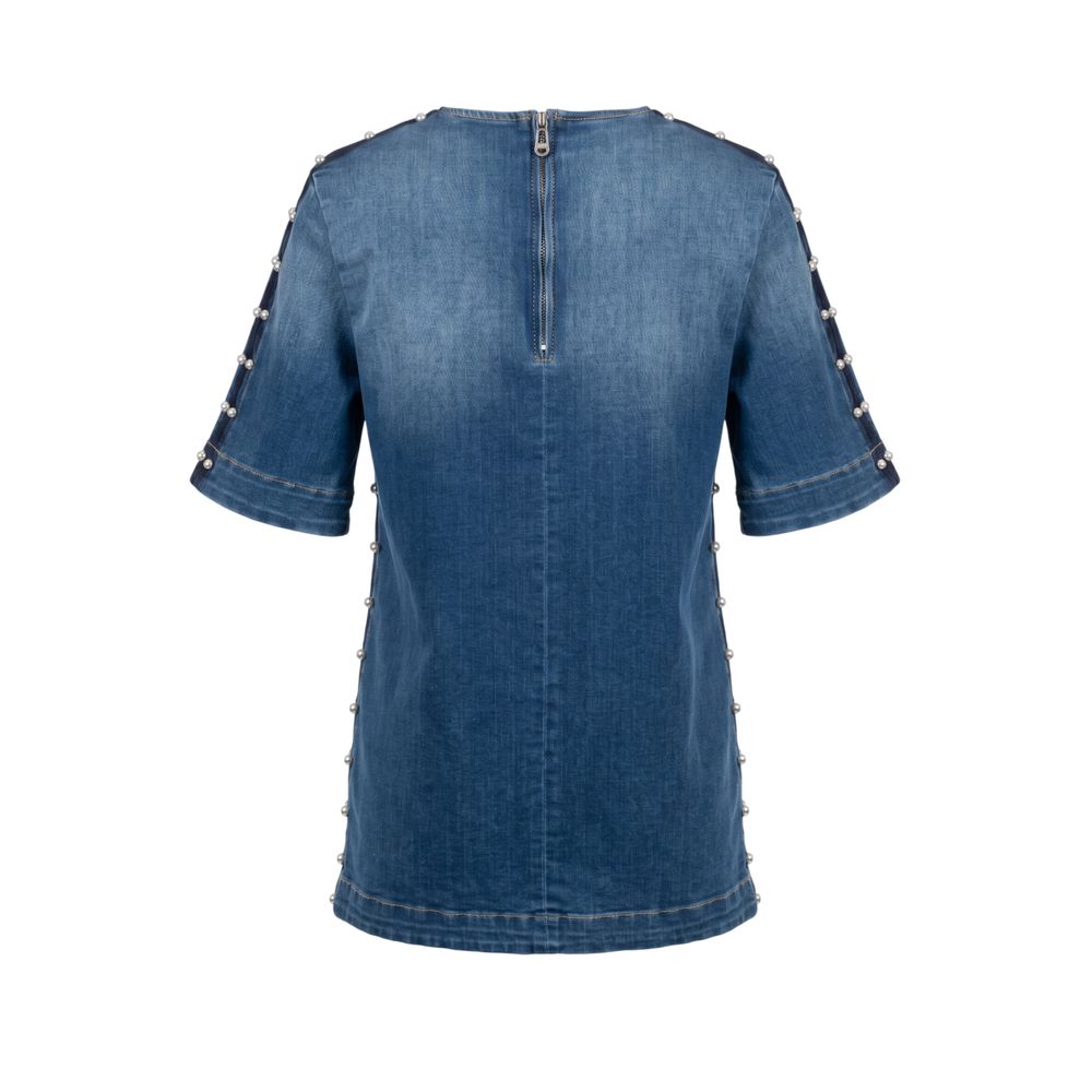 Trussardi Jeans Blue Cotton Women Shirt | Regal Royce