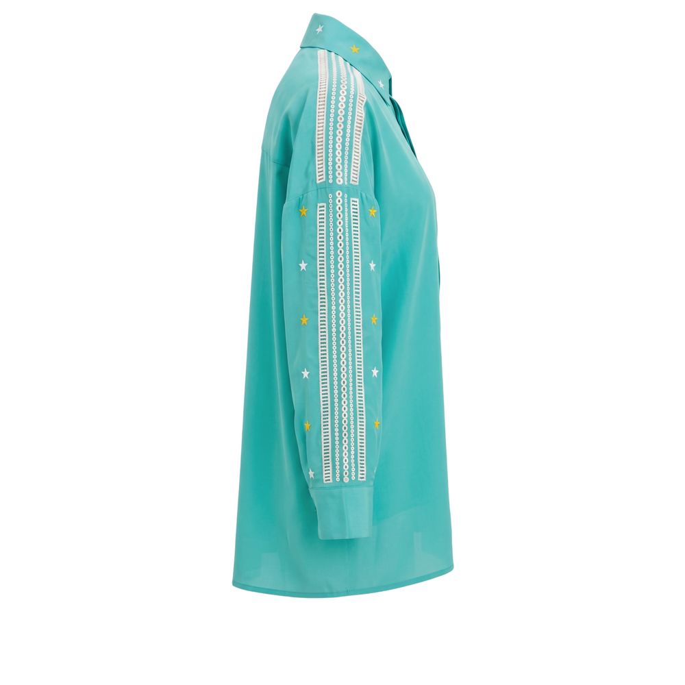 Trussardi Jeans Green Polyester Women Shirt | Regal Royce