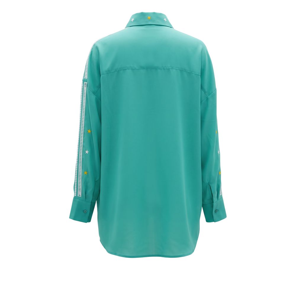 Trussardi Jeans Green Polyester Women Shirt | Regal Royce