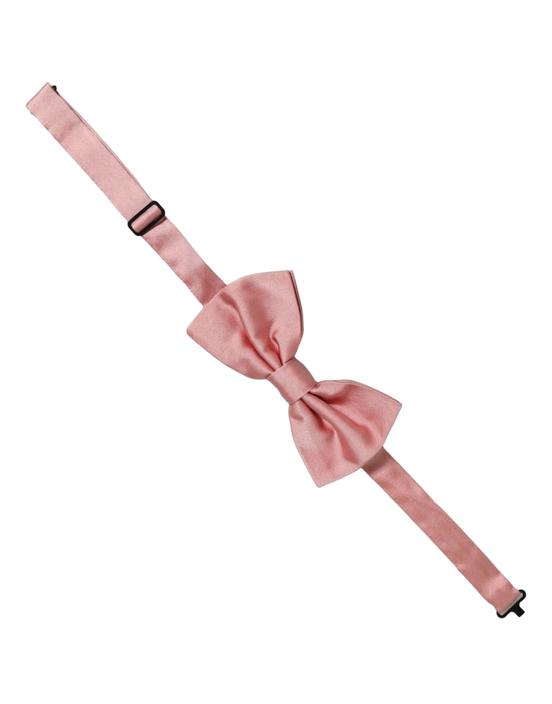 Dolce & Gabbana Men Light Pink 100% Silk Adjustable Neck Papillon Bow Tie | Regal Royce