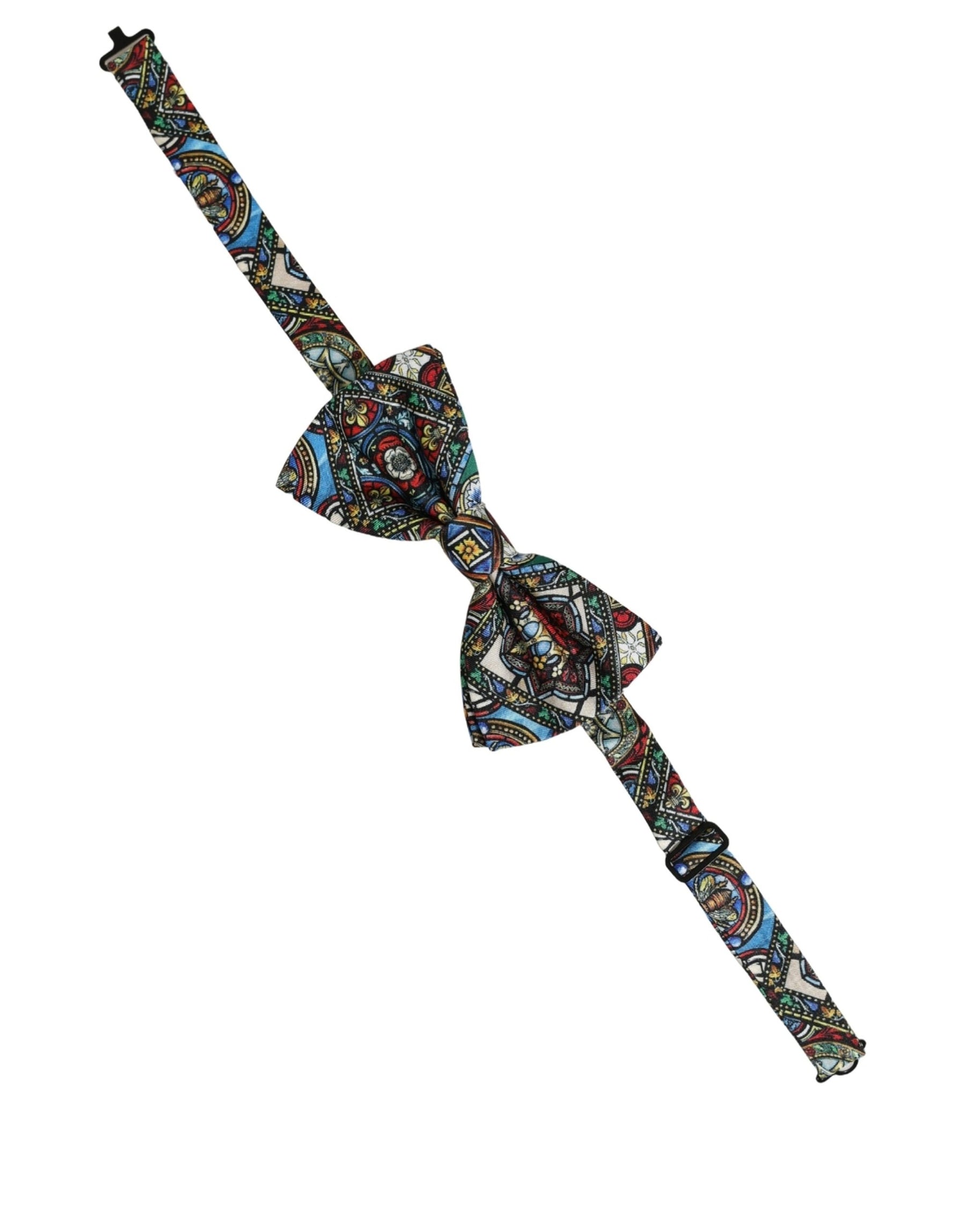 Dolce & Gabbana Men Multicolor Sicilian Adjustable Neck Papillon Bow Tie | Regal Royce