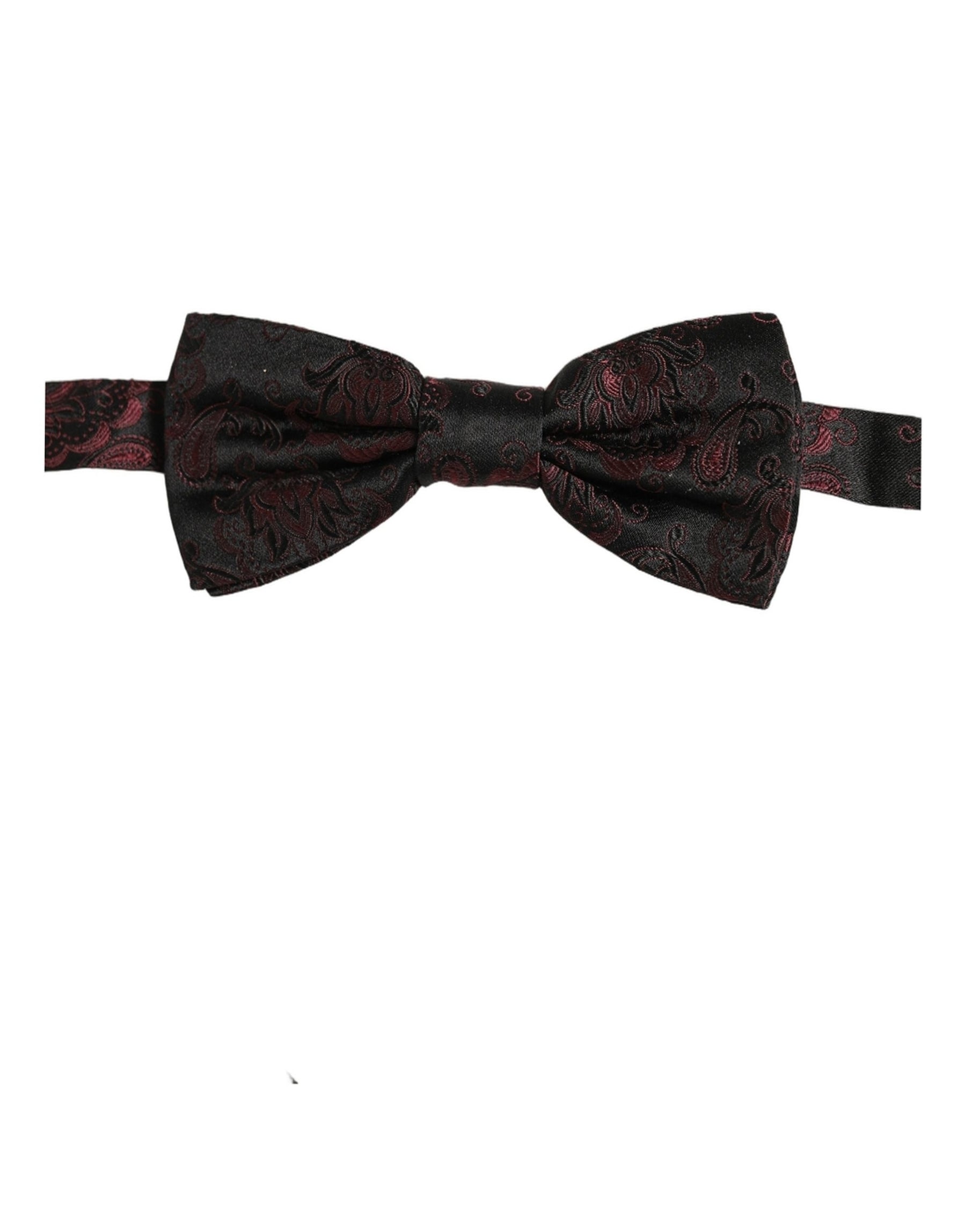Dolce & Gabbana Burgundy Paisley Silk Adjustable Neck Papillon Bow Tie | Regal Royce