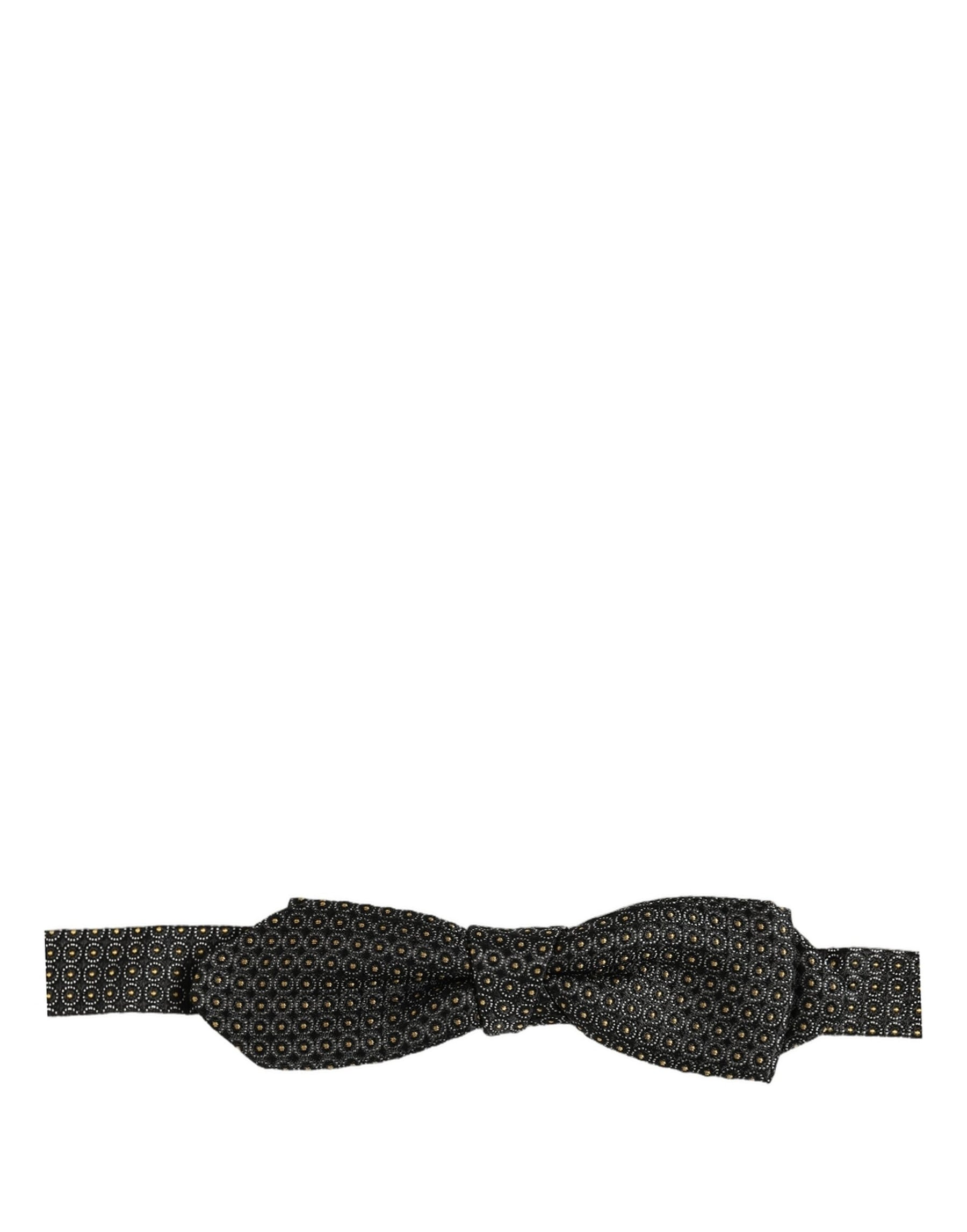 Dolce & Gabbana Men Black Dotted Silk Adjustable Neck Papillon Bow Tie | Regal Royce