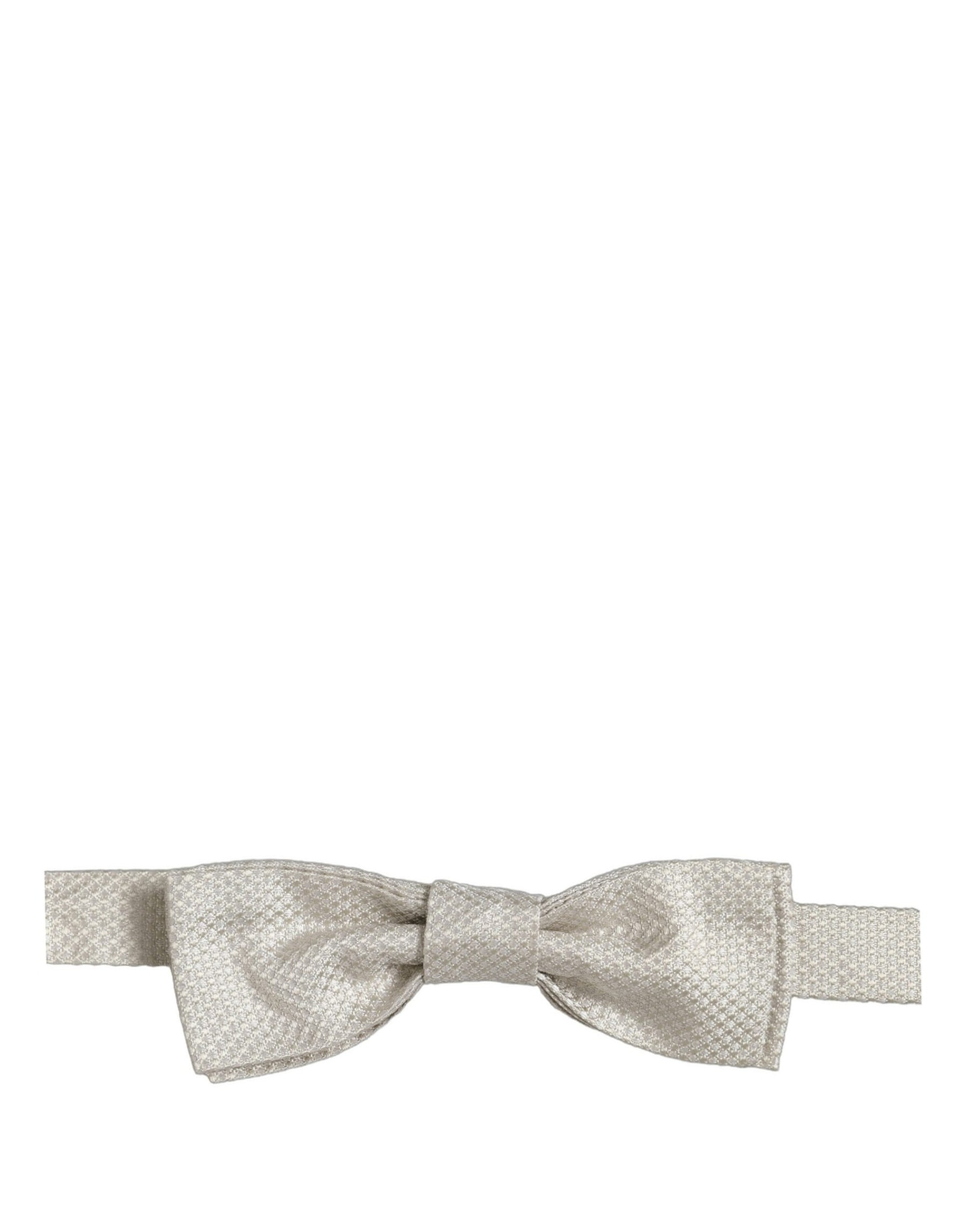 Dolce & Gabbana Men White 100% Silk Adjustable Neck Papillon Bow Tie | Regal Royce