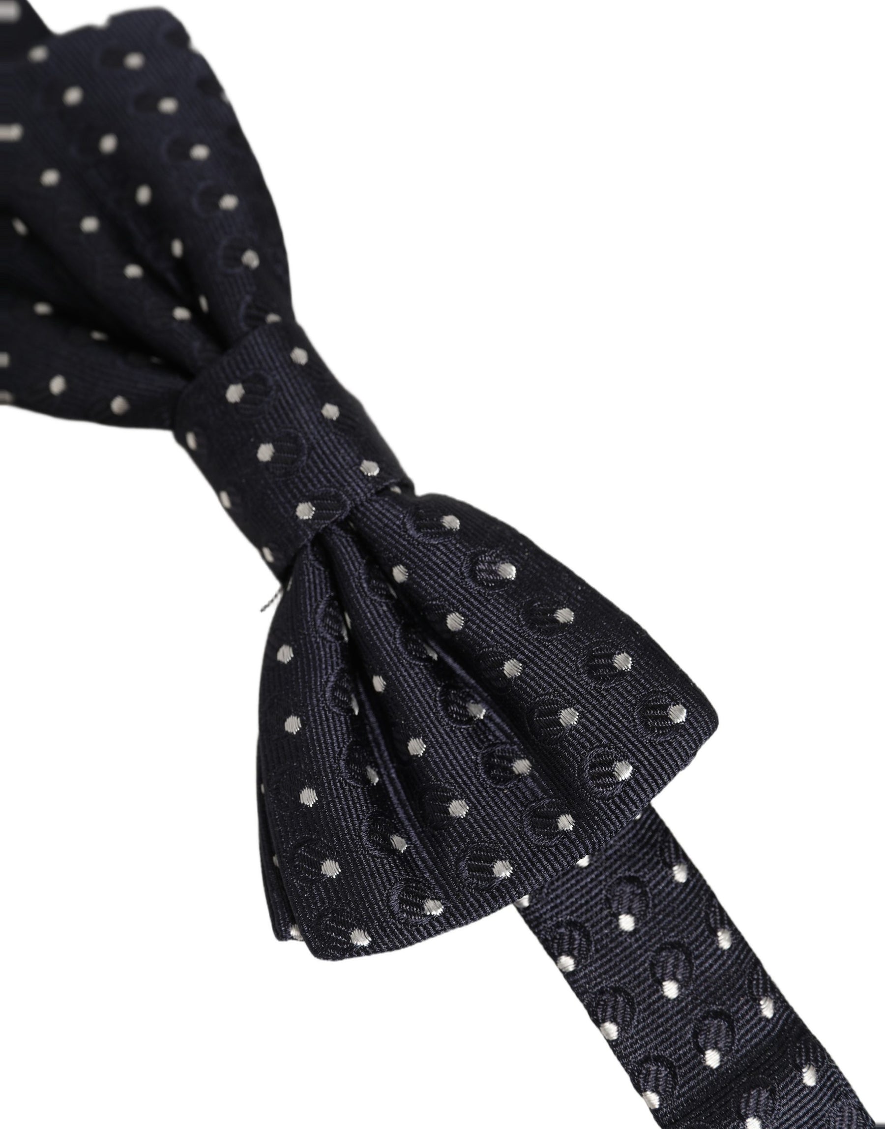 Dolce & Gabbana Black White Polka Dot Adjustable Neck Papillon Bow Tie | Regal Royce
