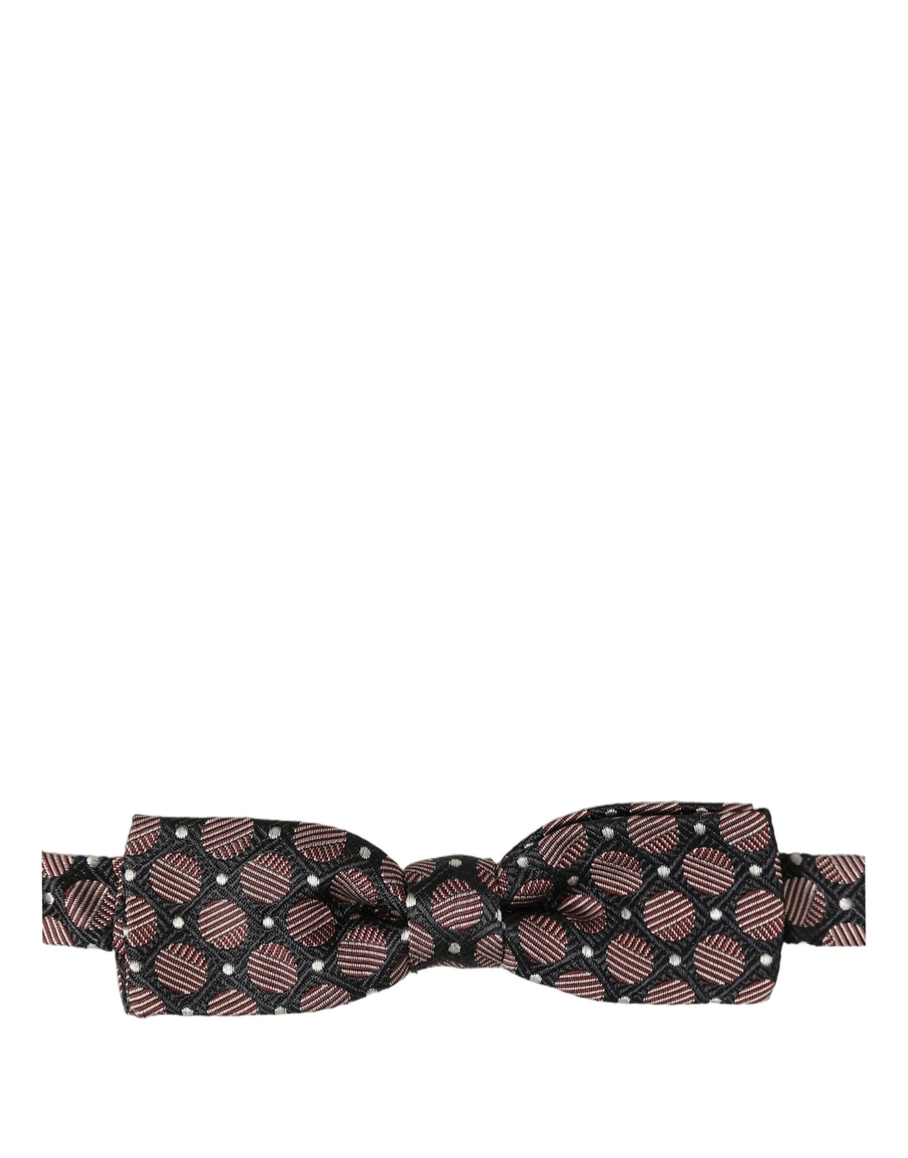 Dolce & Gabbana Multicolor Geometric Silk Adjustable Neck Papillon Bow Tie | Regal Royce