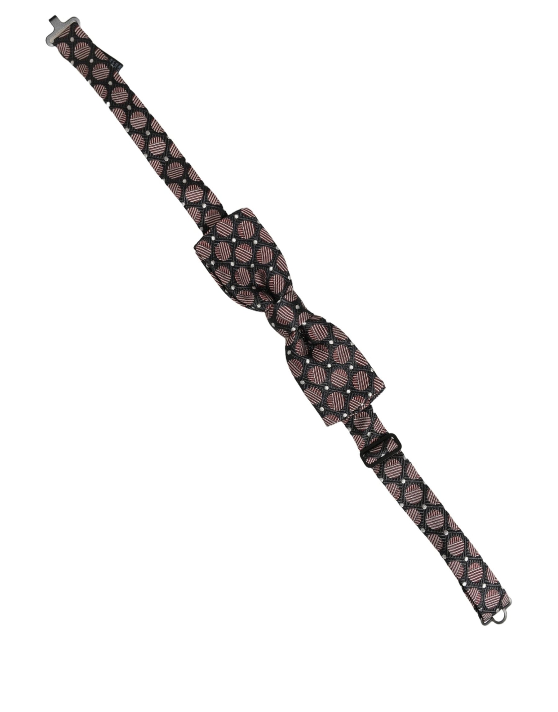 Dolce & Gabbana Multicolor Geometric Silk Adjustable Neck Papillon Bow Tie | Regal Royce