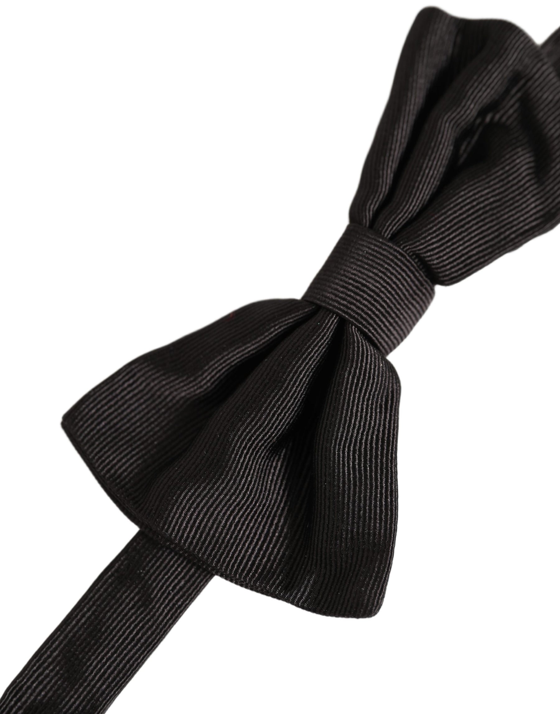 Dolce & Gabbana Men Black 100% Silk Adjustable Neck Papillon Bow Tie | Regal Royce