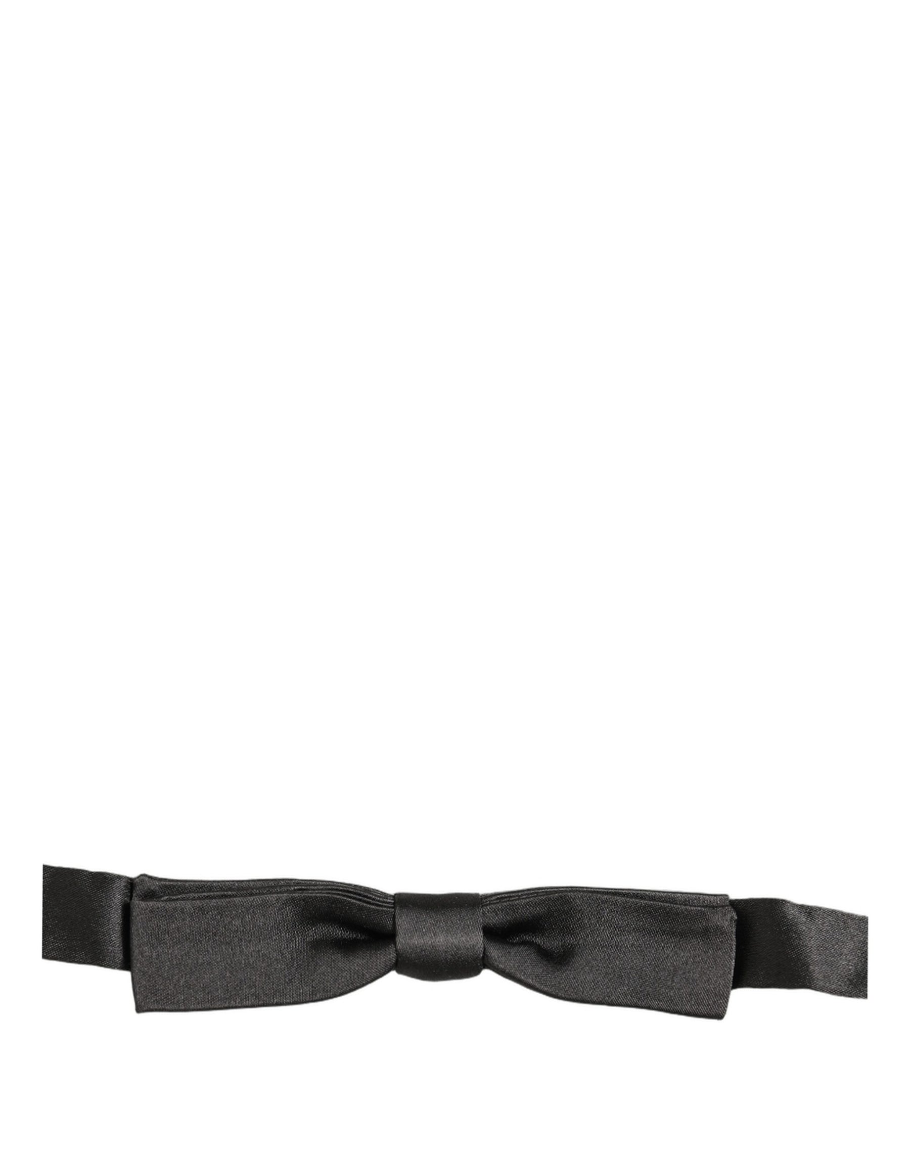 Dolce & Gabbana Men Black 100% Silk Adjustable Neck Papillon Bow Tie | Regal Royce
