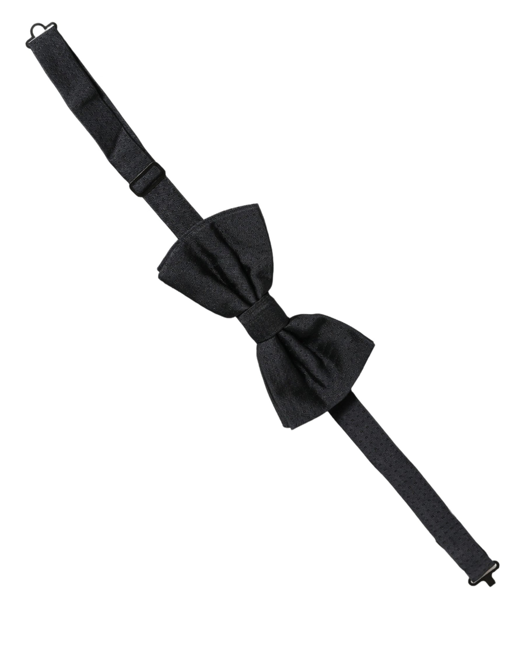 Dolce & Gabbana Men Black 100% Silk Adjustable Neck Papillon Bow Tie | Regal Royce