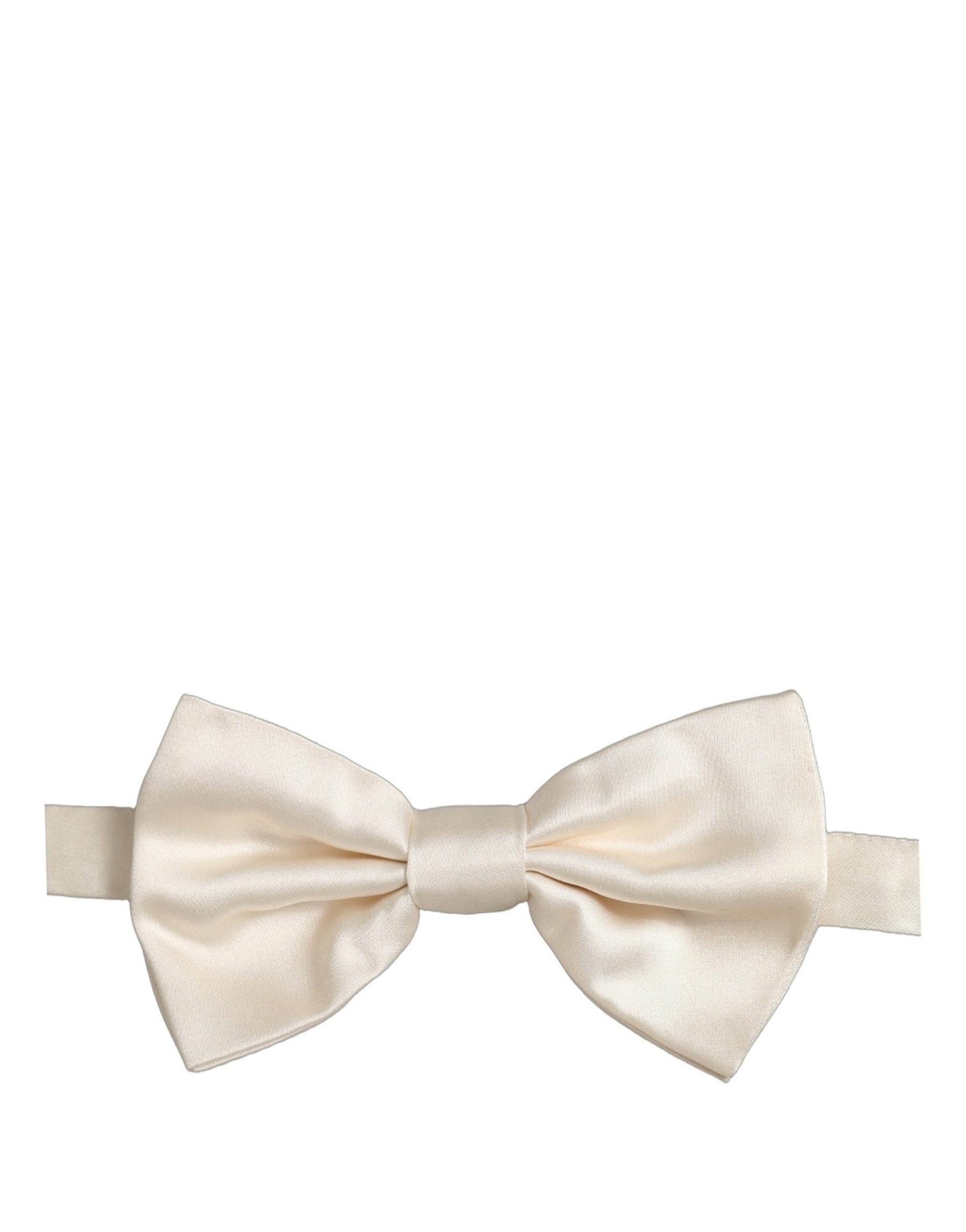 Dolce & Gabbana Men White 100% Silk Adjustable Neck Papillon Bow Tie | Regal Royce