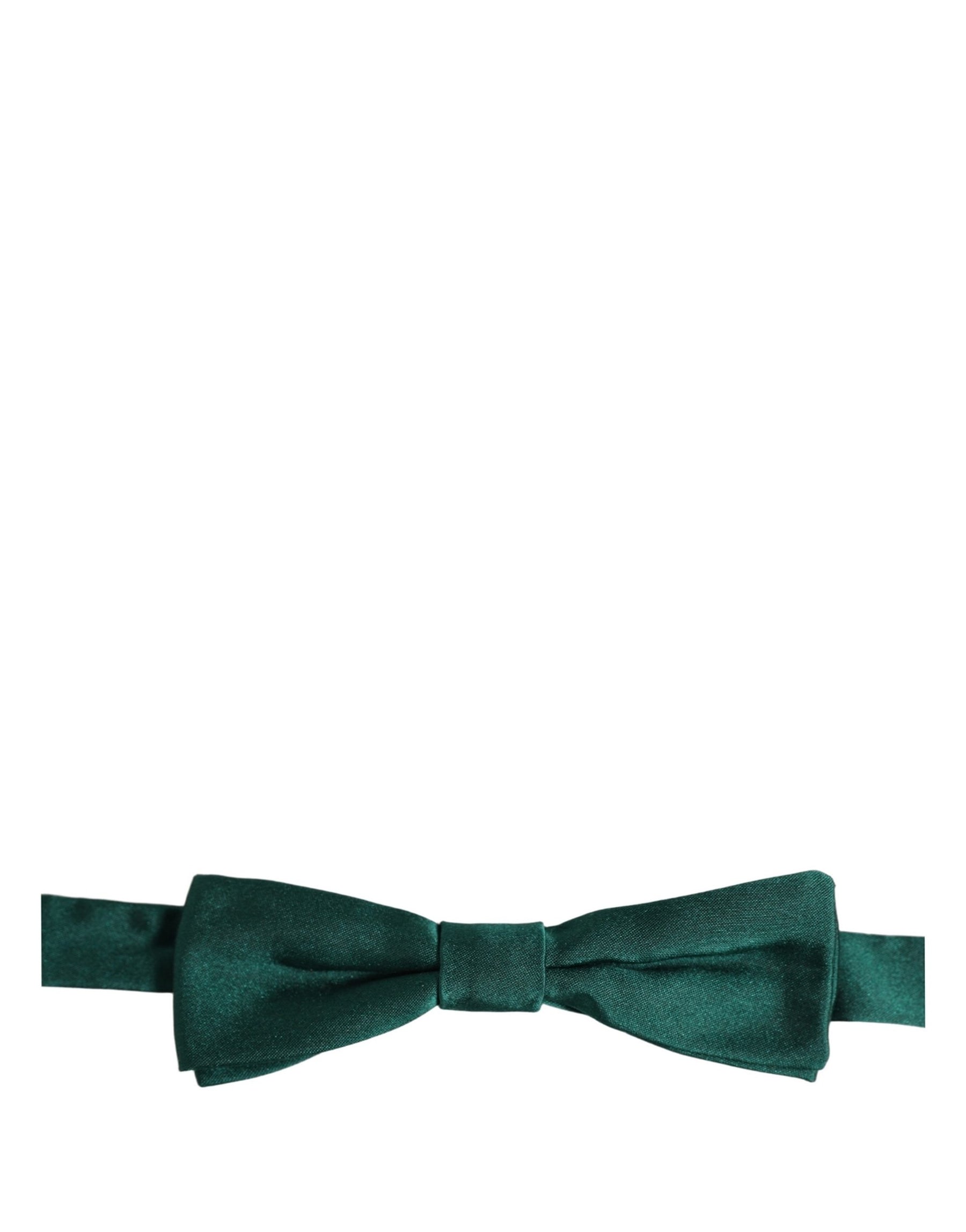Dolce & Gabbana Men Green 100% Silk Adjustable Neck Papillon Bow Tie | Regal Royce