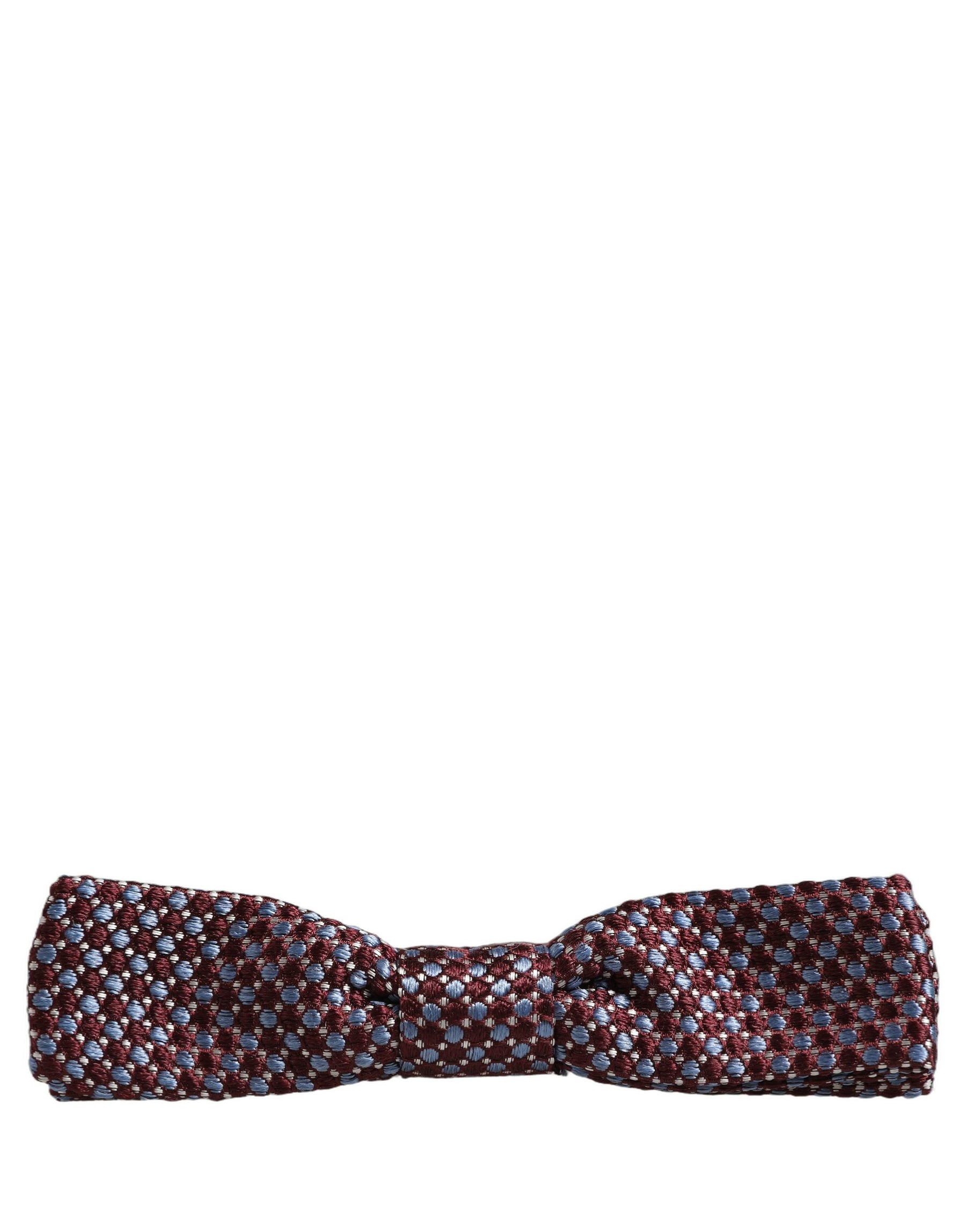 Dolce & Gabbana Blue Burgundy Woven Adjustable Neck Papillon Bow Tie | Regal Royce