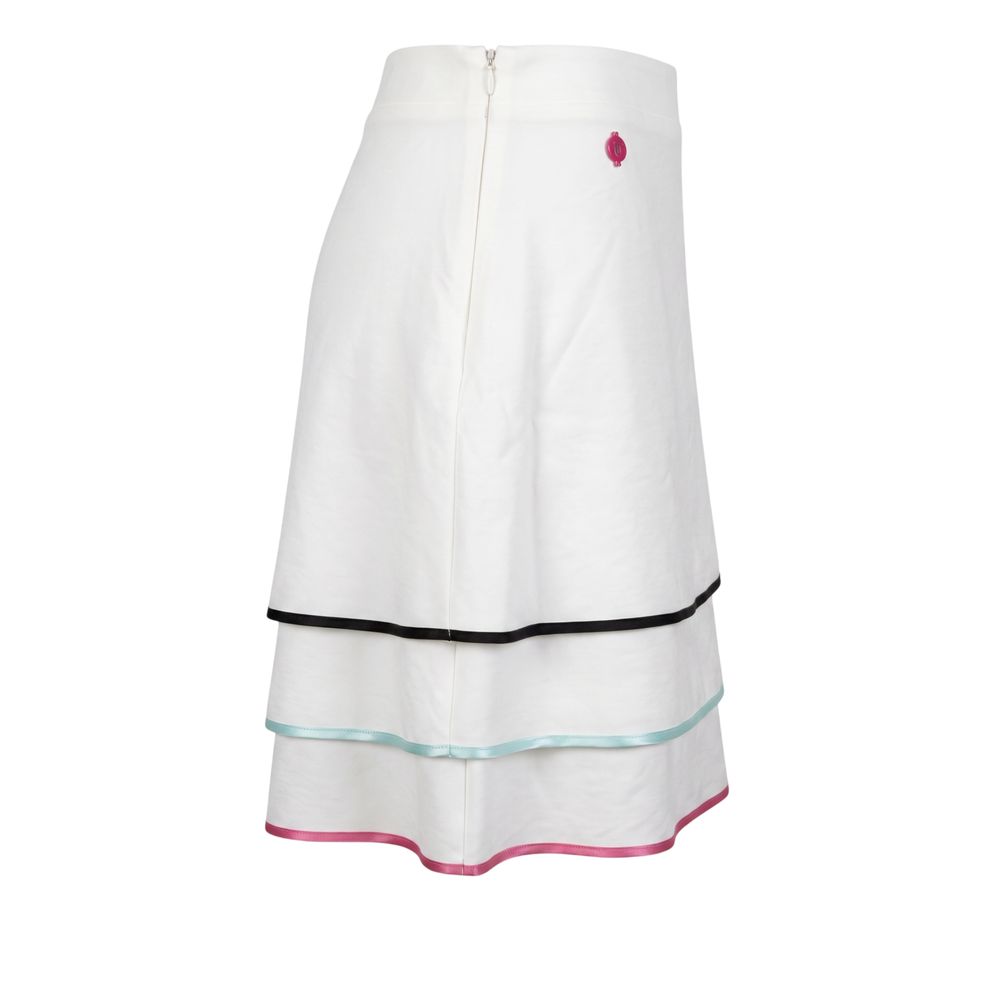 Trussardi Jeans White Viscose Women Skirt | Regal Royce