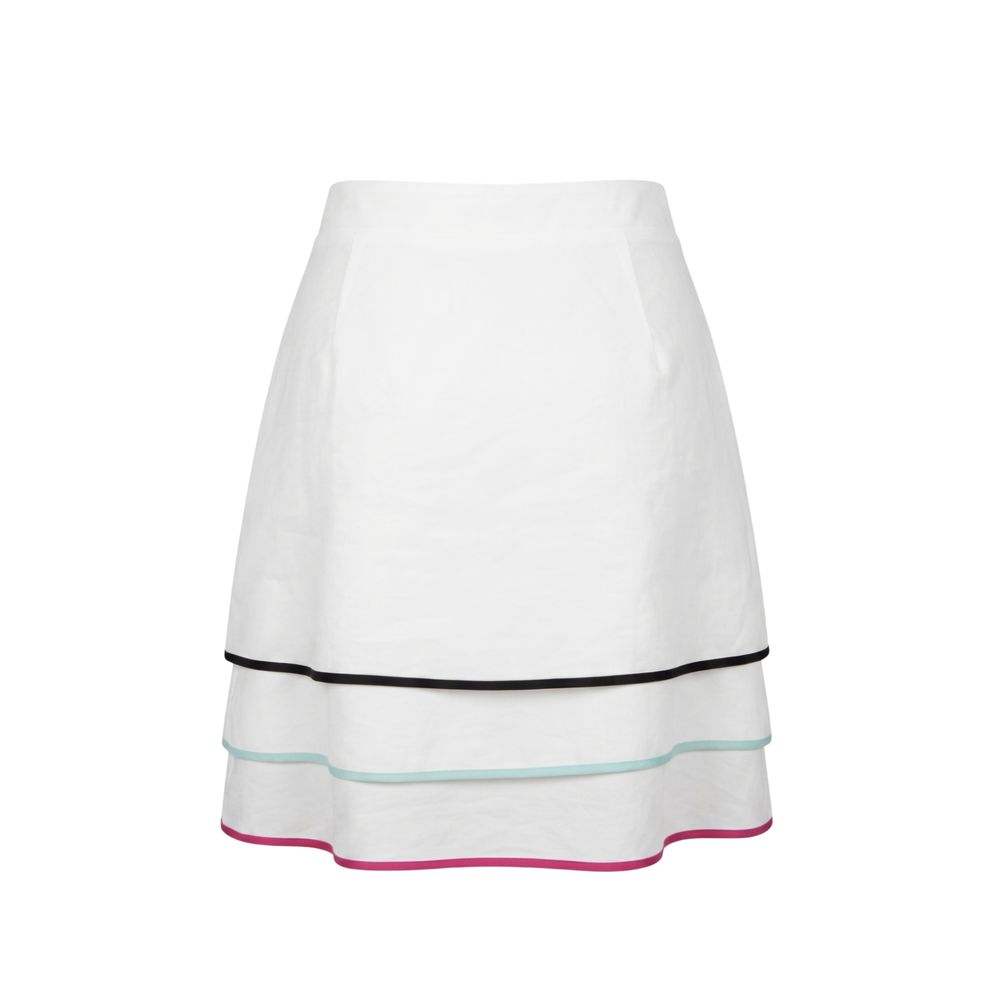 Trussardi Jeans White Viscose Women Skirt | Regal Royce