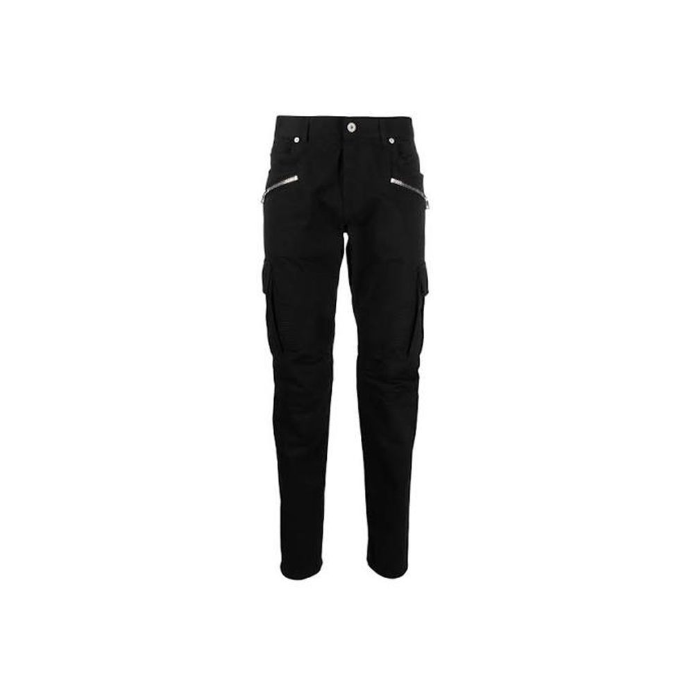 Balmain Black Cotton Cargo Pants | Regal Royce