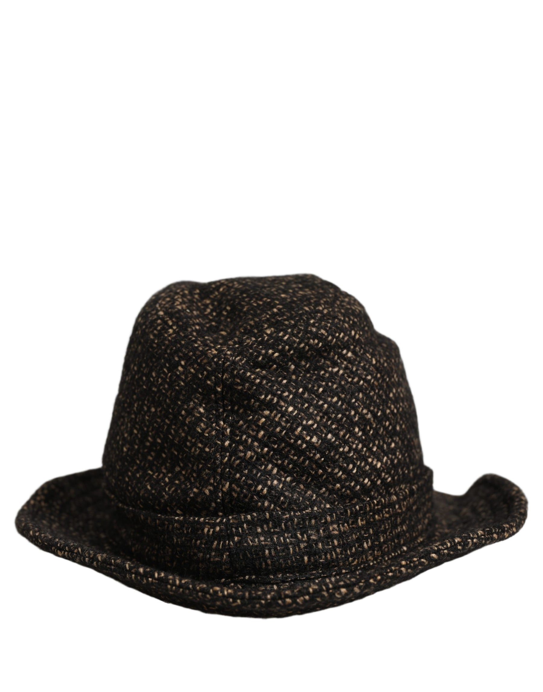 Dolce & Gabbana Gray Melange Blended Textured Tweed Capello Hat | Regal Royce