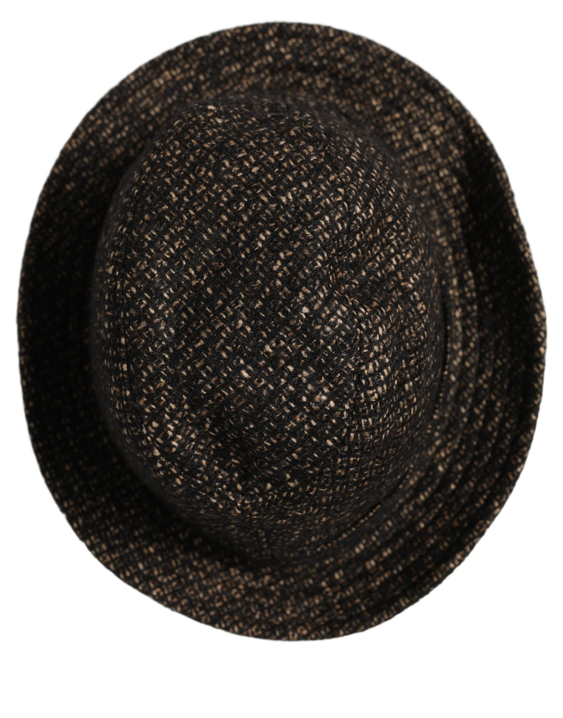 Dolce & Gabbana Gray Melange Blended Textured Tweed Capello Hat | Regal Royce