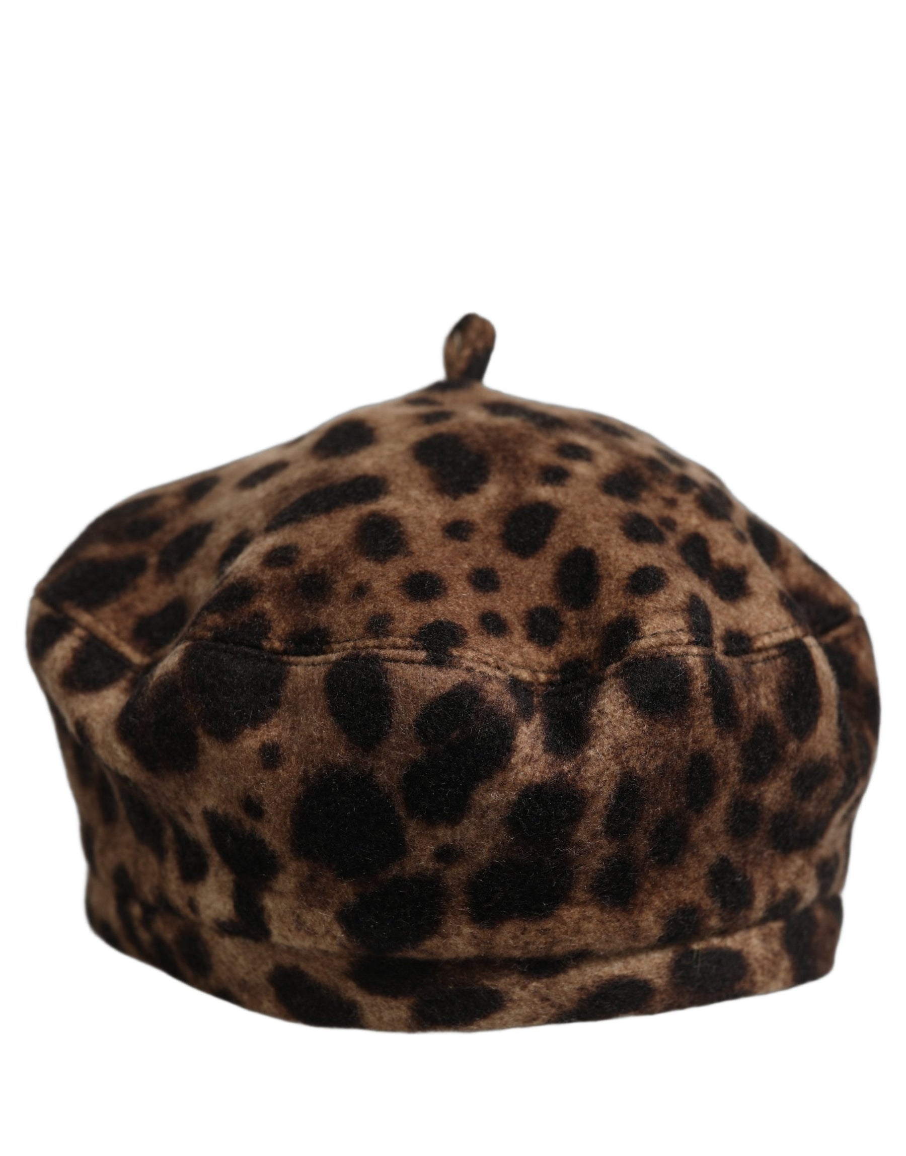 Dolce & Gabbana Brown Leopard French Style Beret Capello Hat | Regal Royce