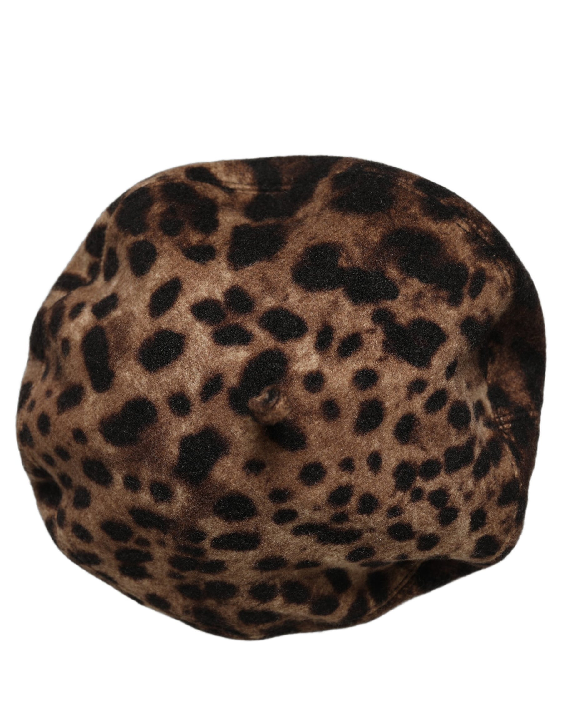 Dolce & Gabbana Brown Leopard French Style Beret Capello Hat | Regal Royce
