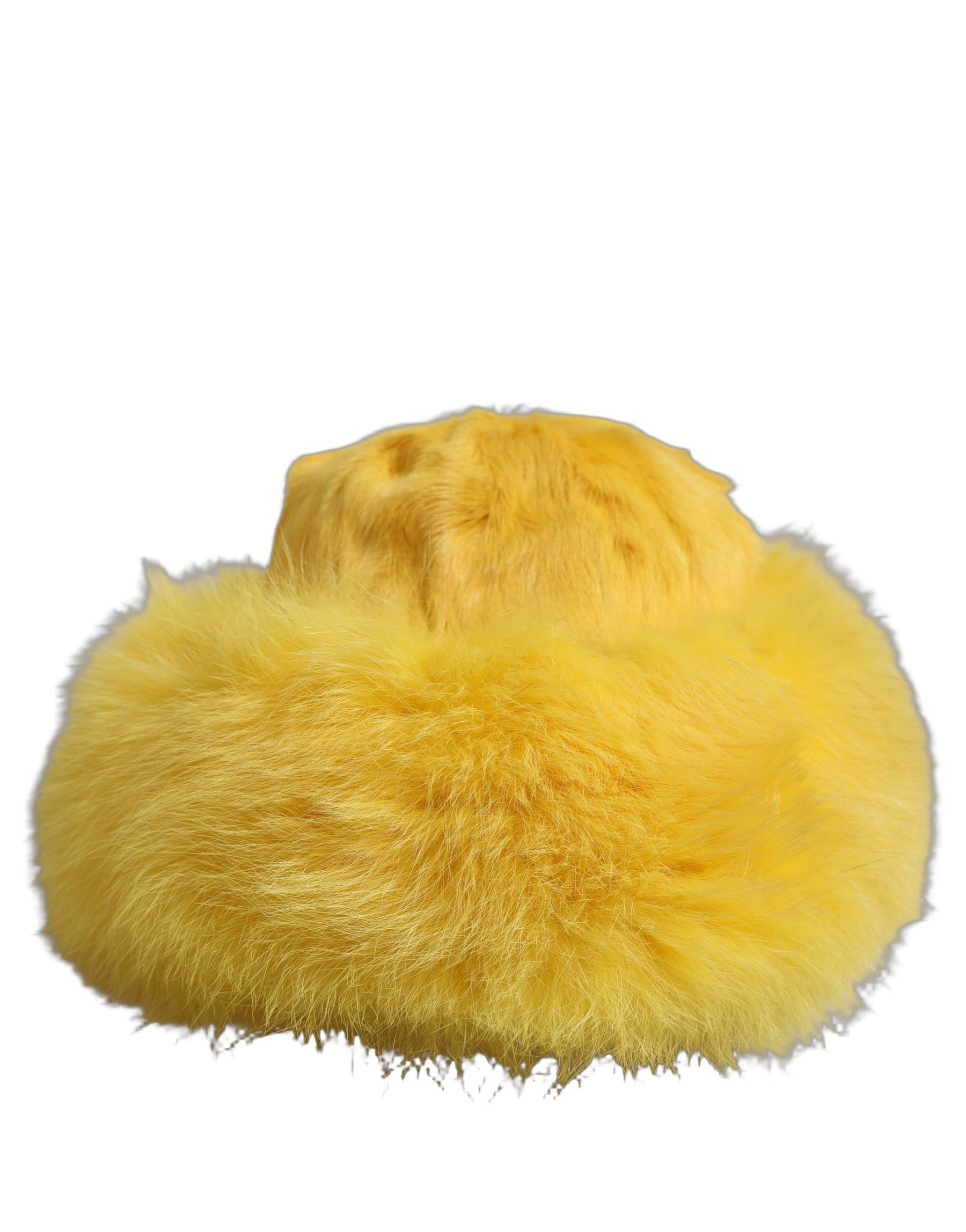 Dolce & Gabbana Yellow Fox Fur Womens Bucket Capello Hat | Regal Royce