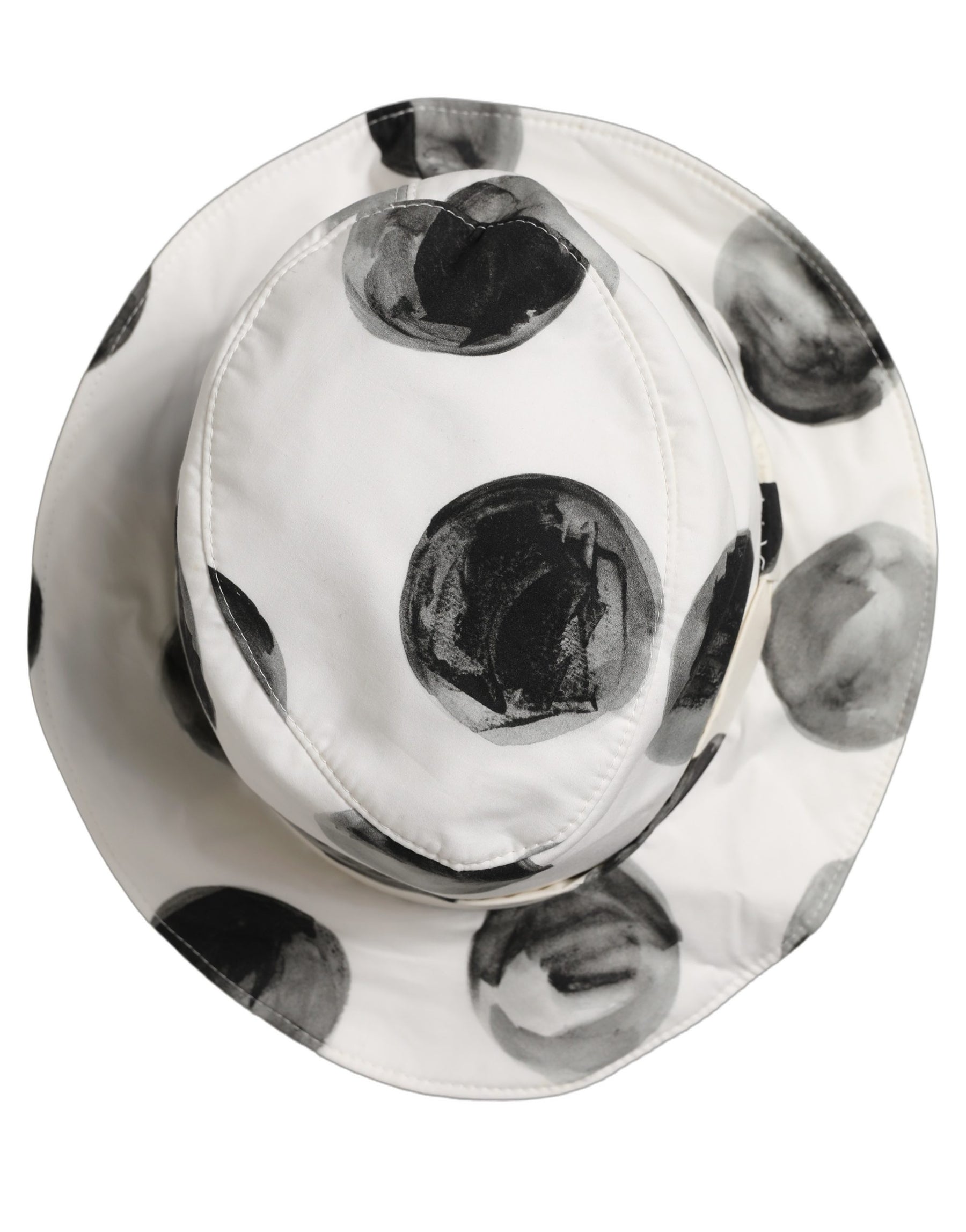 Dolce & Gabbana White Cotton Big Polka Dot Pattern Bucket Hat | Regal Royce