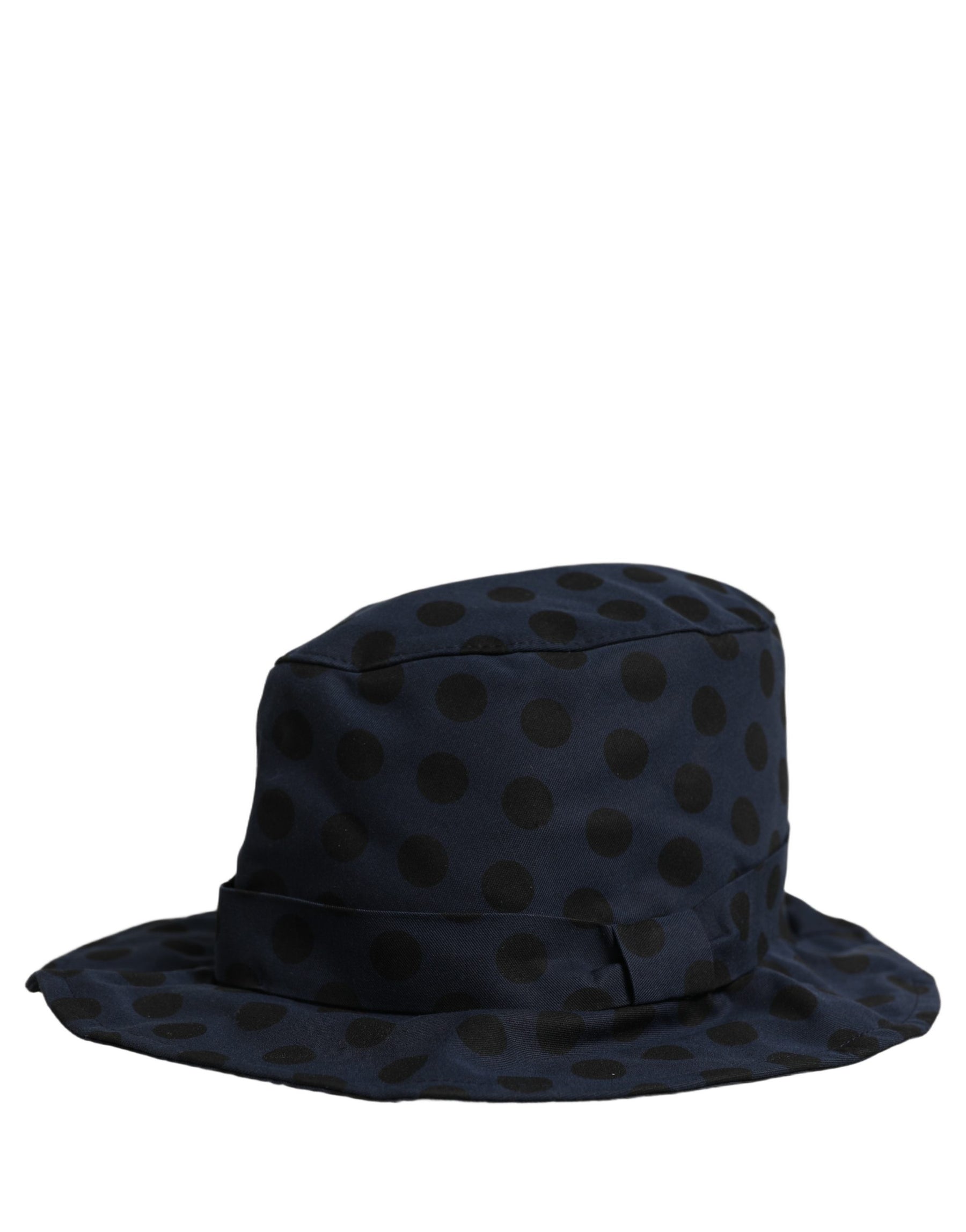 Dolce & Gabbana Blue Black Polka Dot Cotton Bucket Capello Hat | Regal Royce
