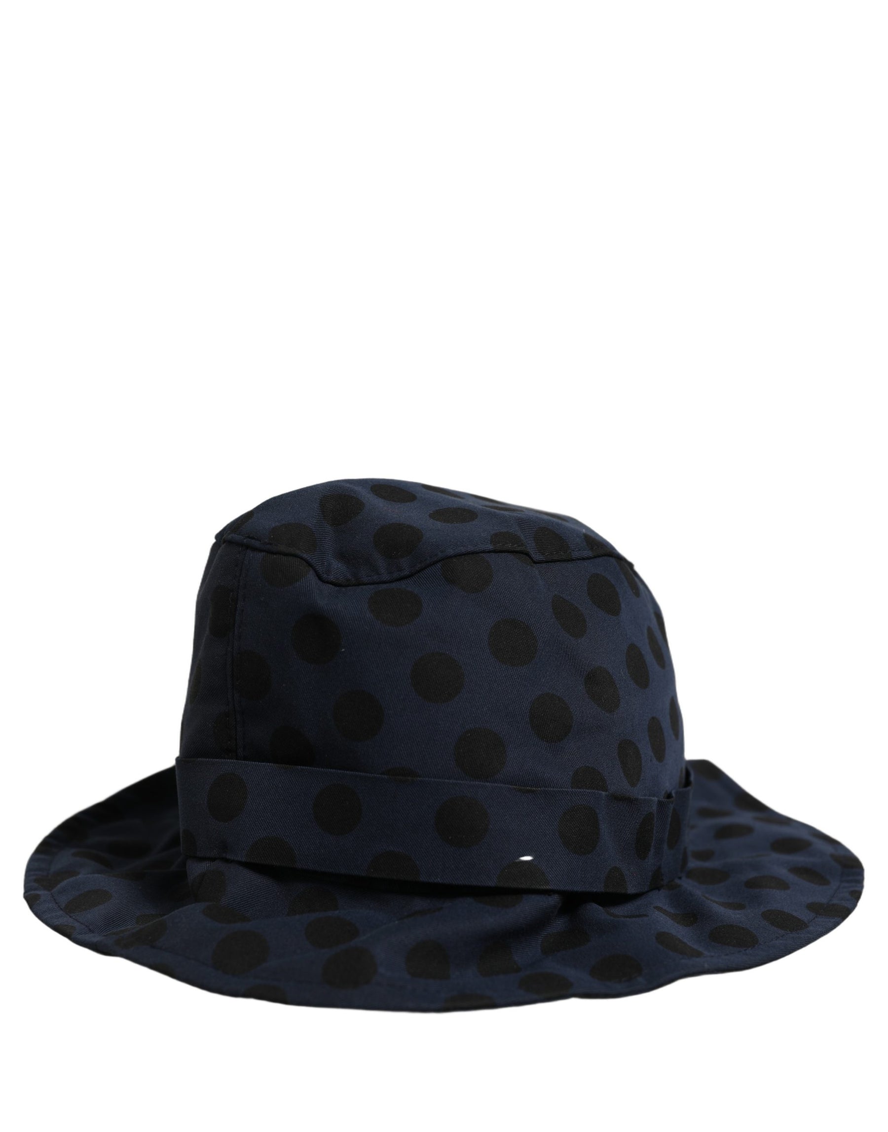 Dolce & Gabbana Blue Black Polka Dot Cotton Bucket Capello Hat | Regal Royce