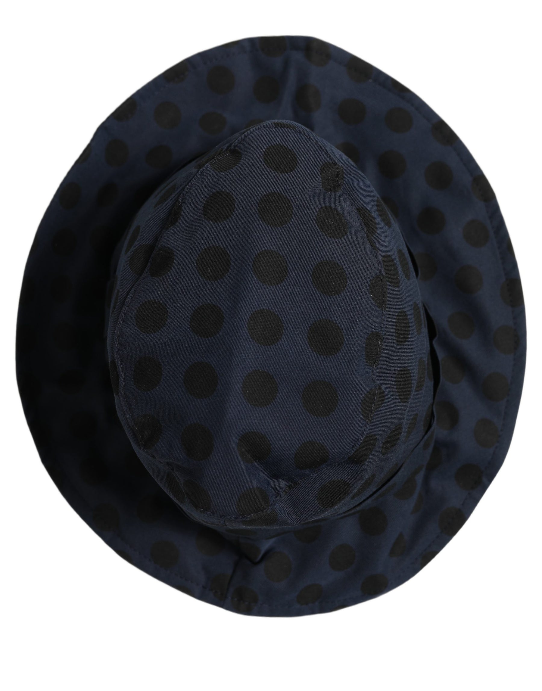 Dolce & Gabbana Blue Black Polka Dot Cotton Bucket Capello Hat | Regal Royce