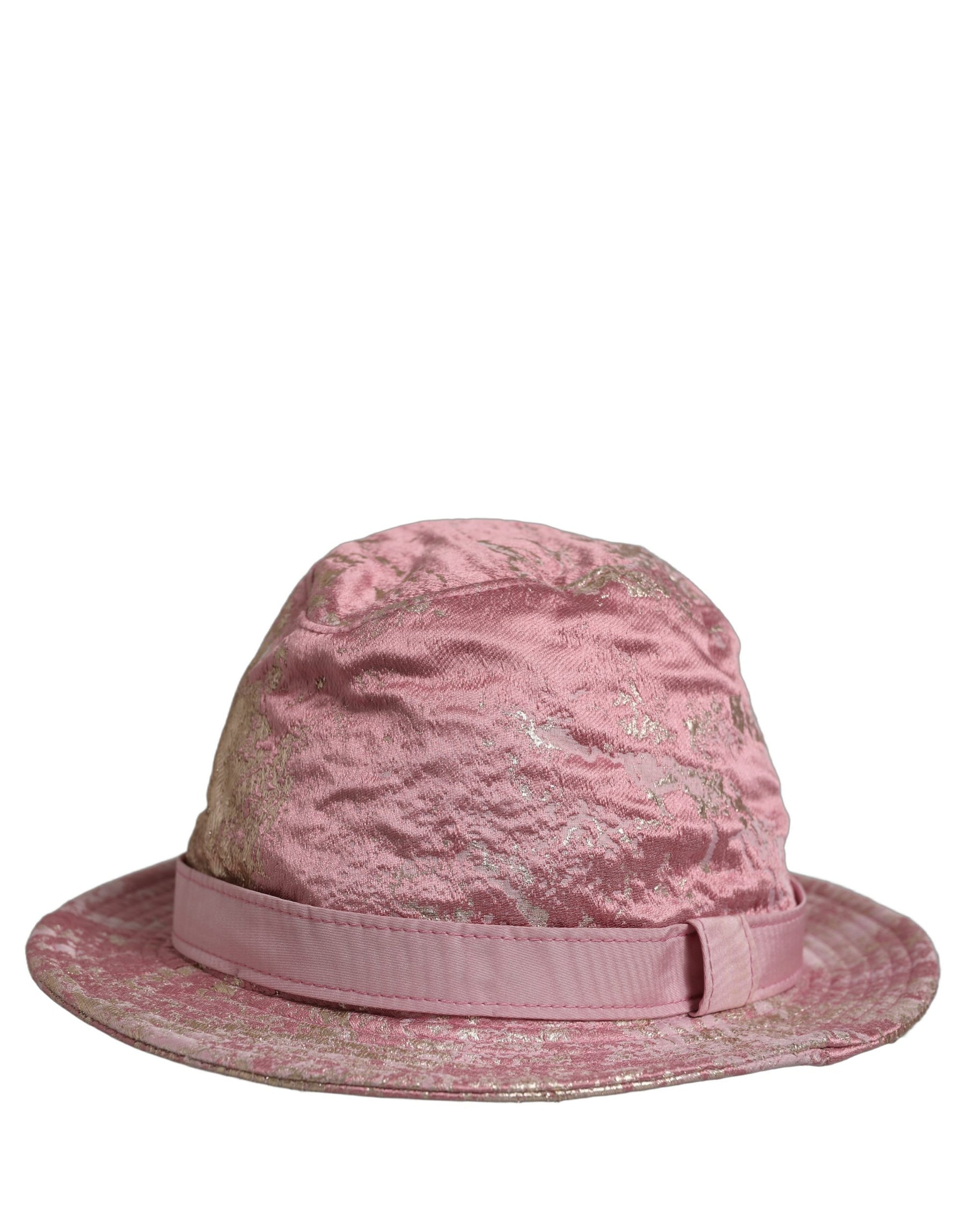 Dolce & Gabbana Pink Metallic Jacquard Pattern Bucket Capello Hat | Regal Royce