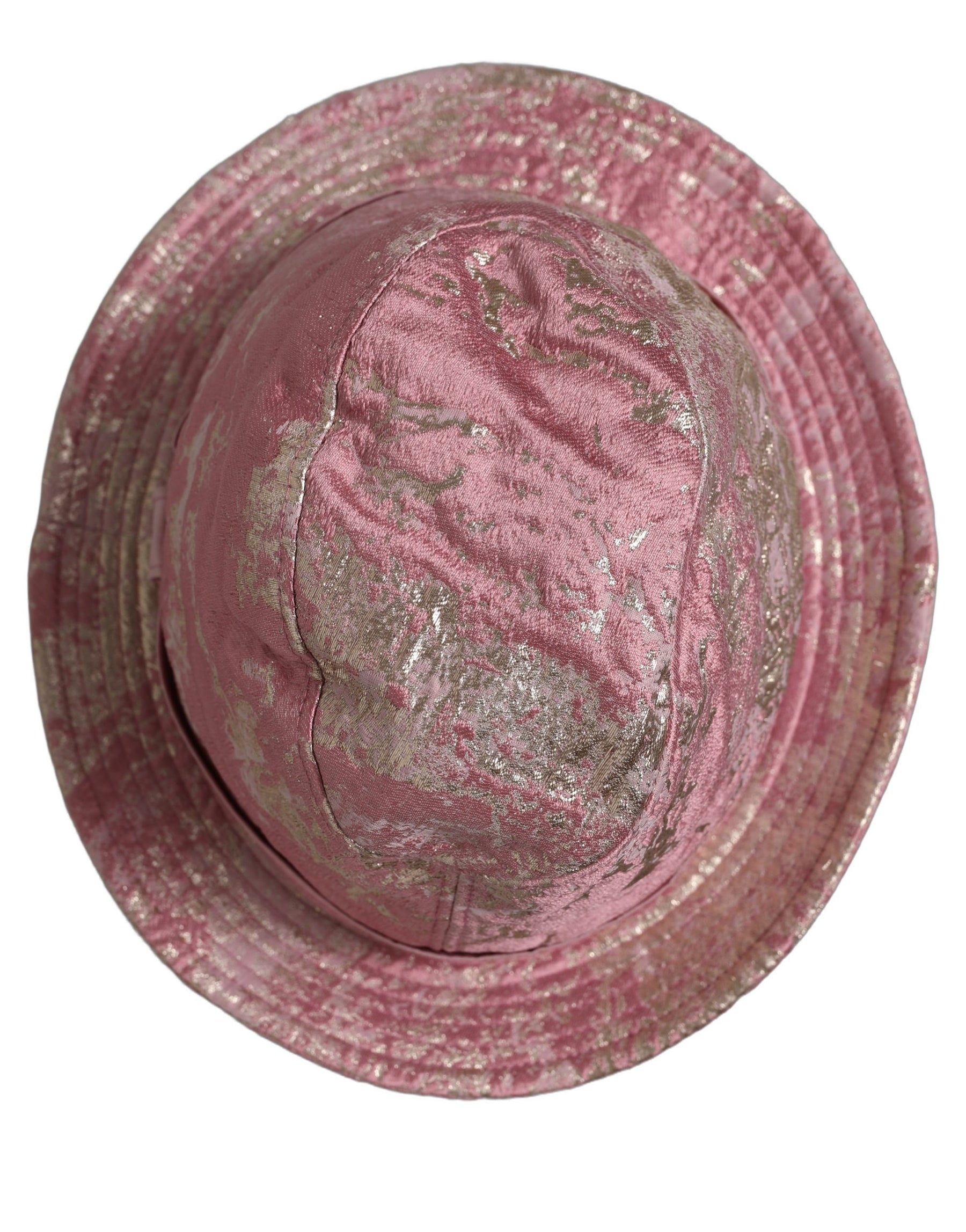 Dolce & Gabbana Pink Metallic Jacquard Pattern Bucket Capello Hat | Regal Royce