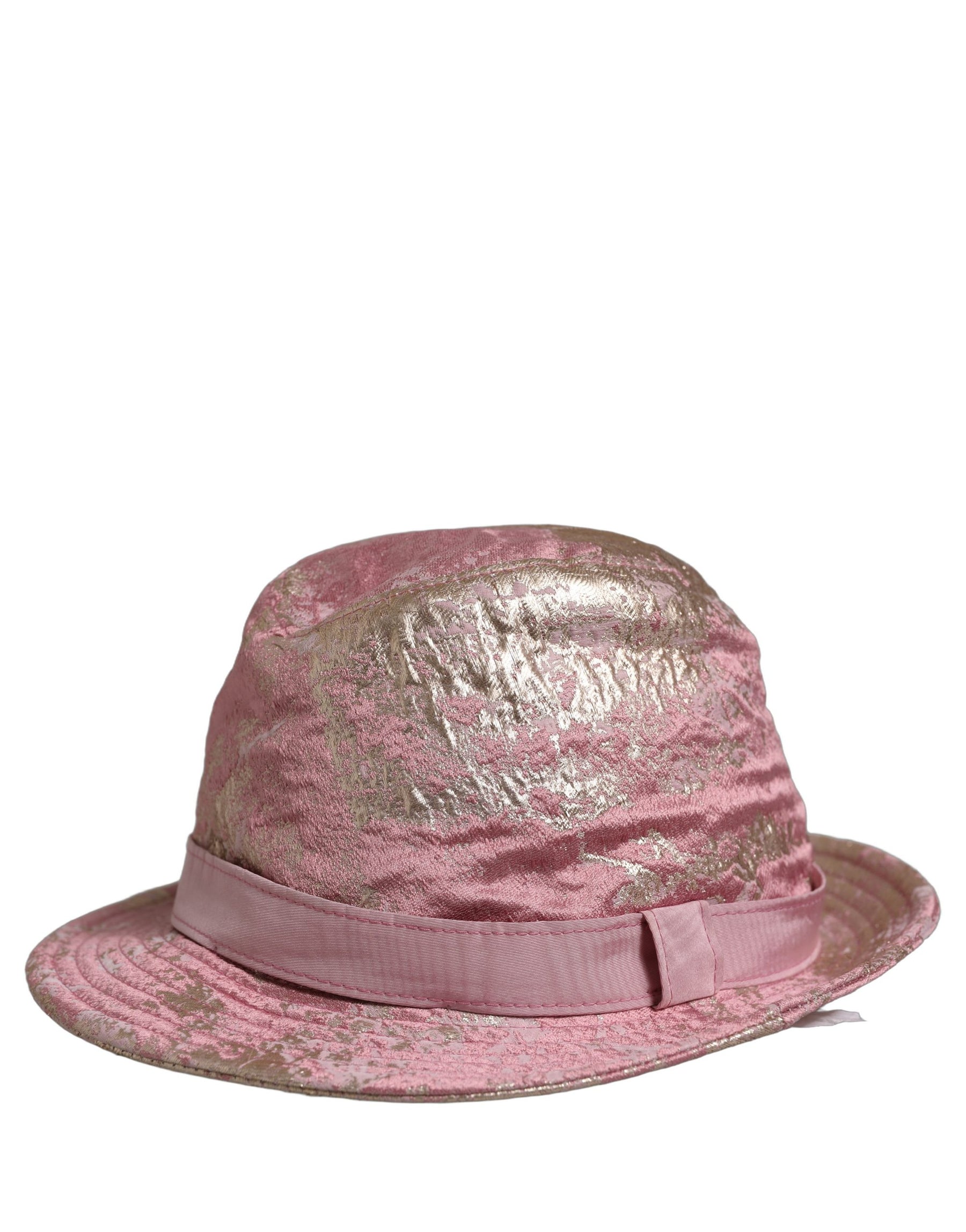 Dolce & Gabbana Pink Metallic Jacquard Pattern Bucket Capello Hat | Regal Royce