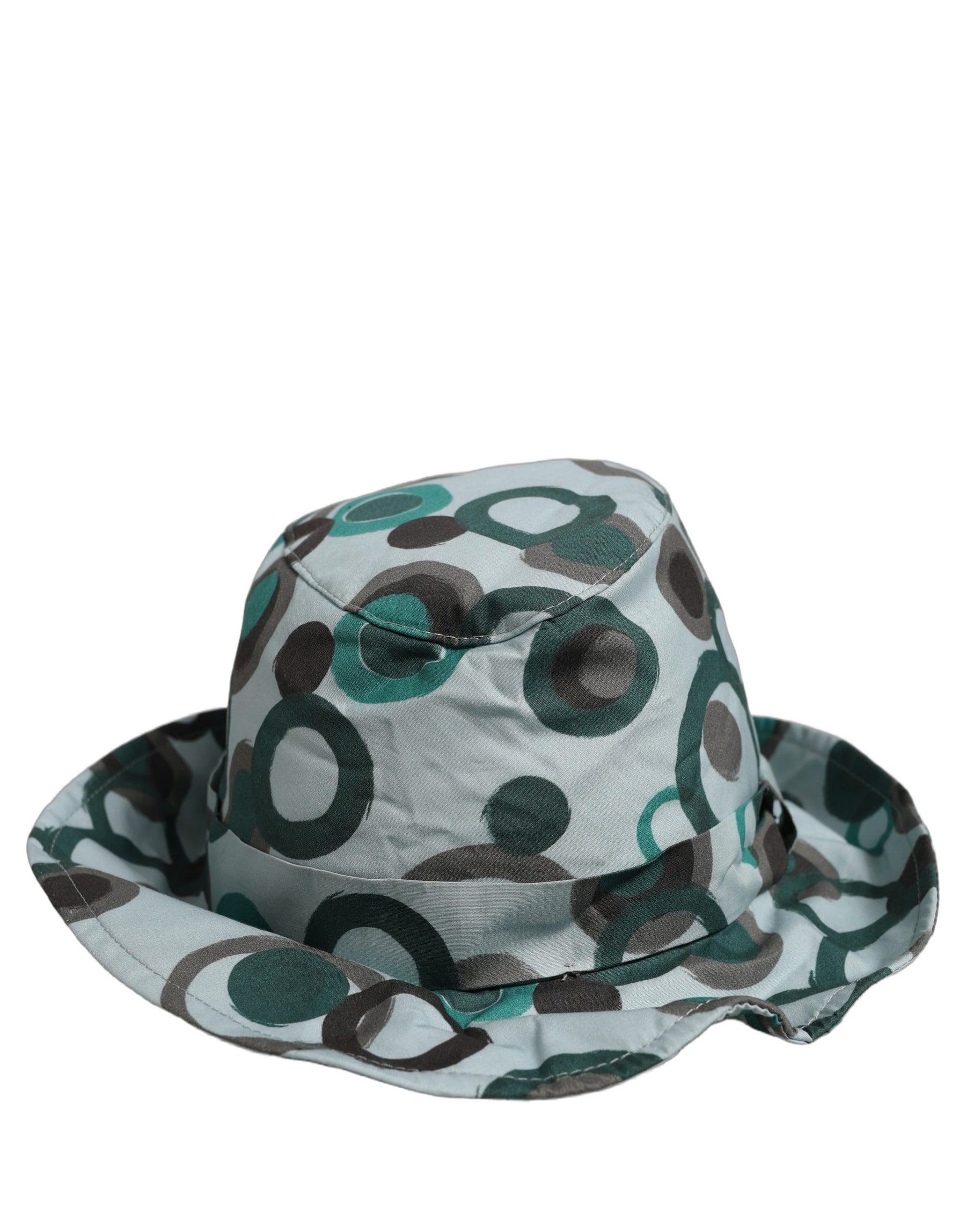 Dolce & Gabbana Teal Cotton Big Polka Dot Pattern Bucket Hat | Regal Royce