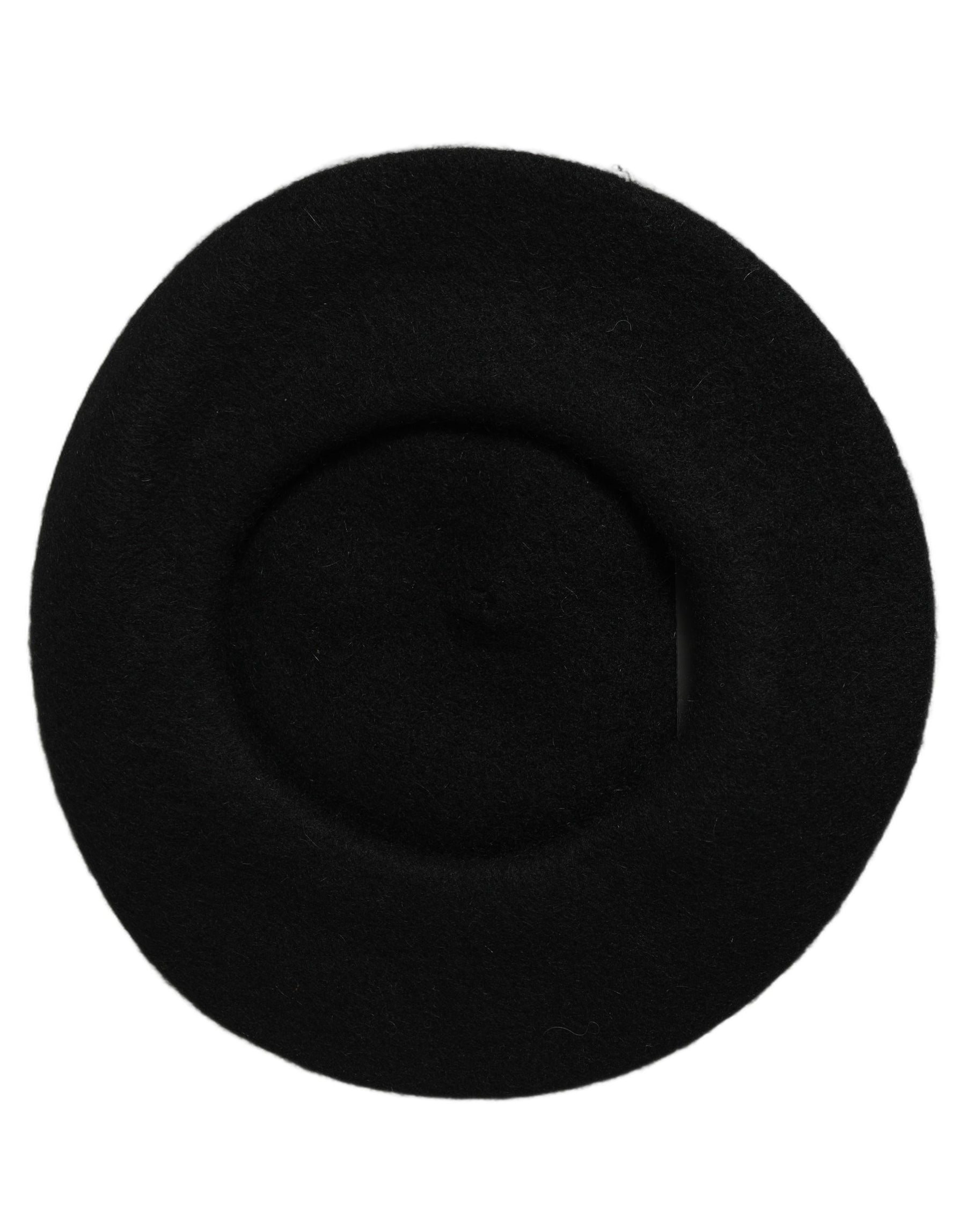 Dolce & Gabbana Black Wool French Style Beret Capello Hat | Regal Royce