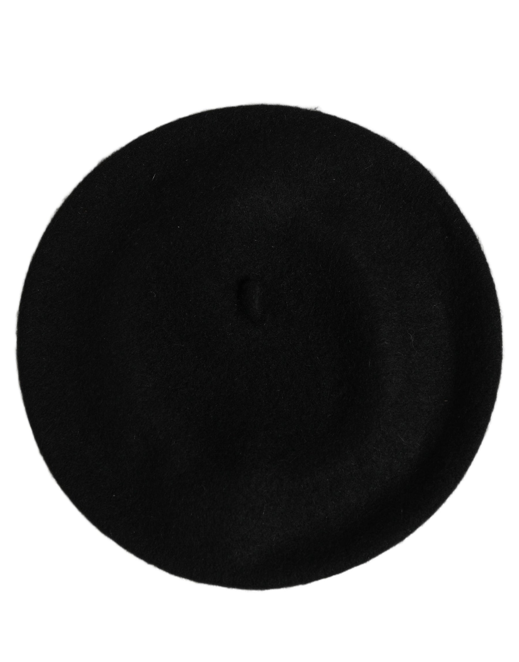 Dolce & Gabbana Black Wool French Style Beret Capello Hat | Regal Royce