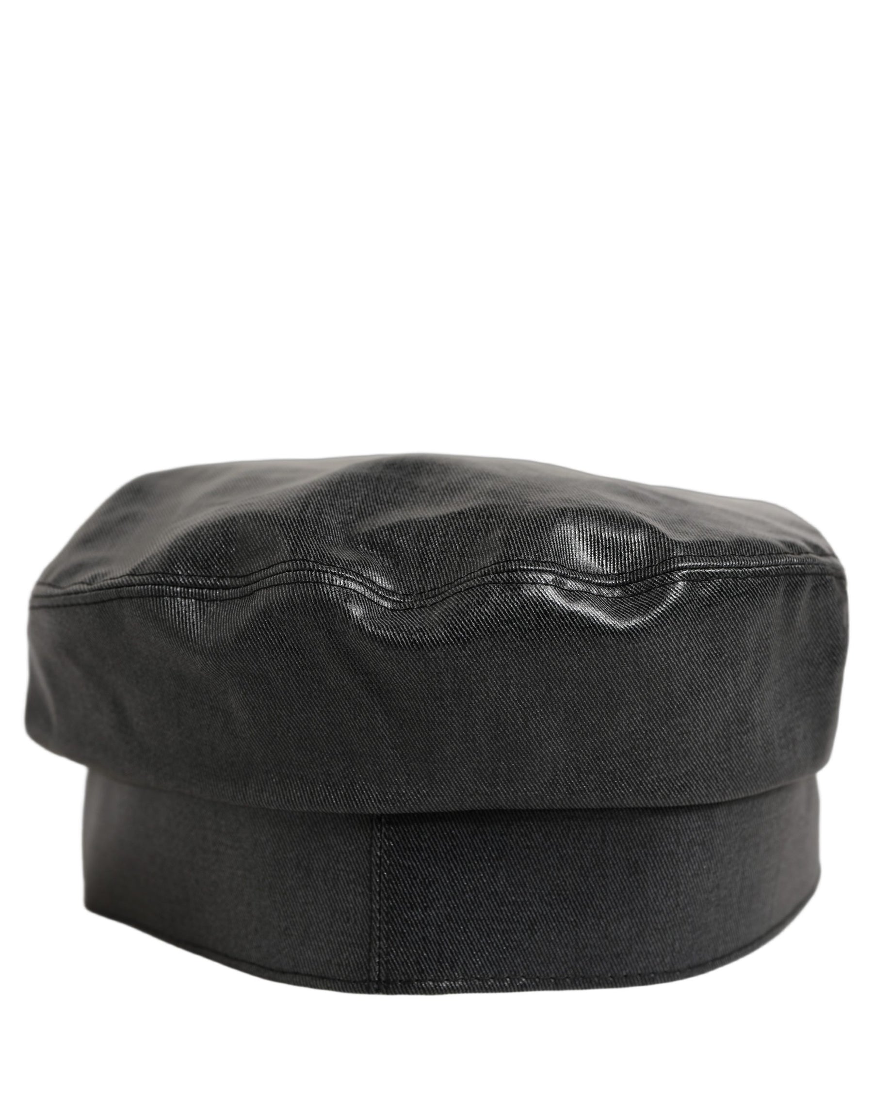 Dolce & Gabbana Black Cotton Gold DG Chain Baker Boy Capello Hat | Regal Royce