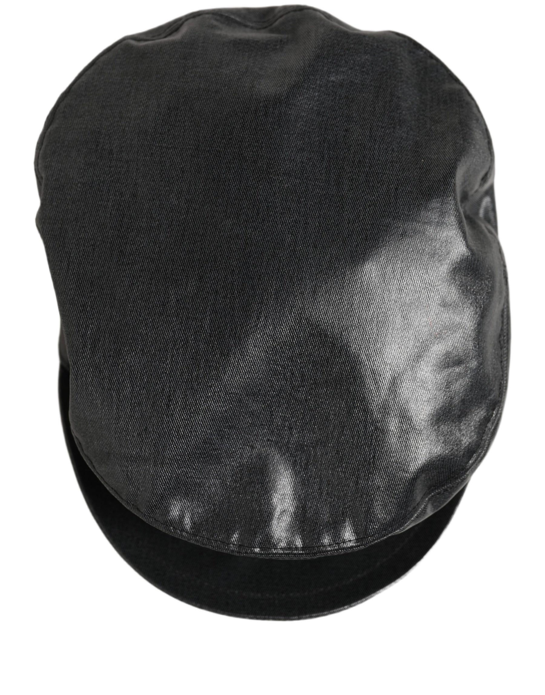Dolce & Gabbana Black Cotton Gold DG Chain Baker Boy Capello Hat | Regal Royce