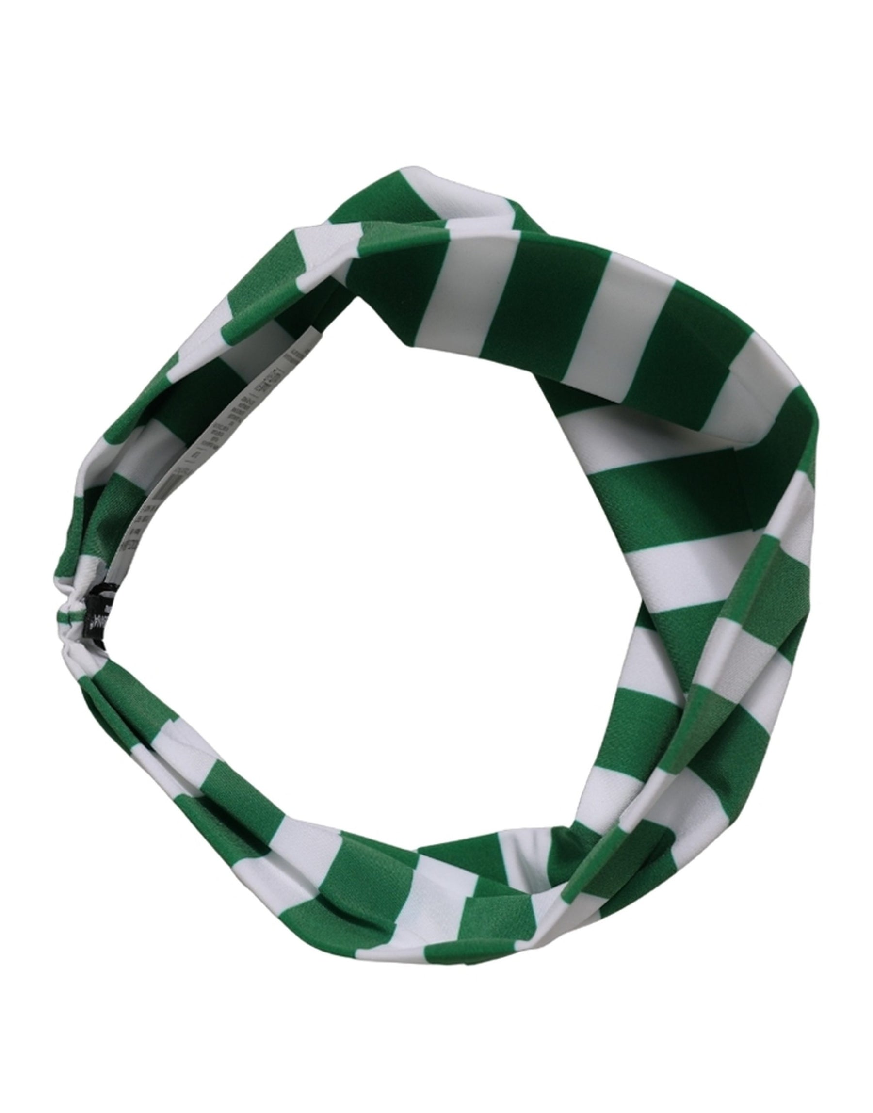Dolce & Gabbana Green White Stripes Nylon Head Wrap One Size Headband | Regal Royce