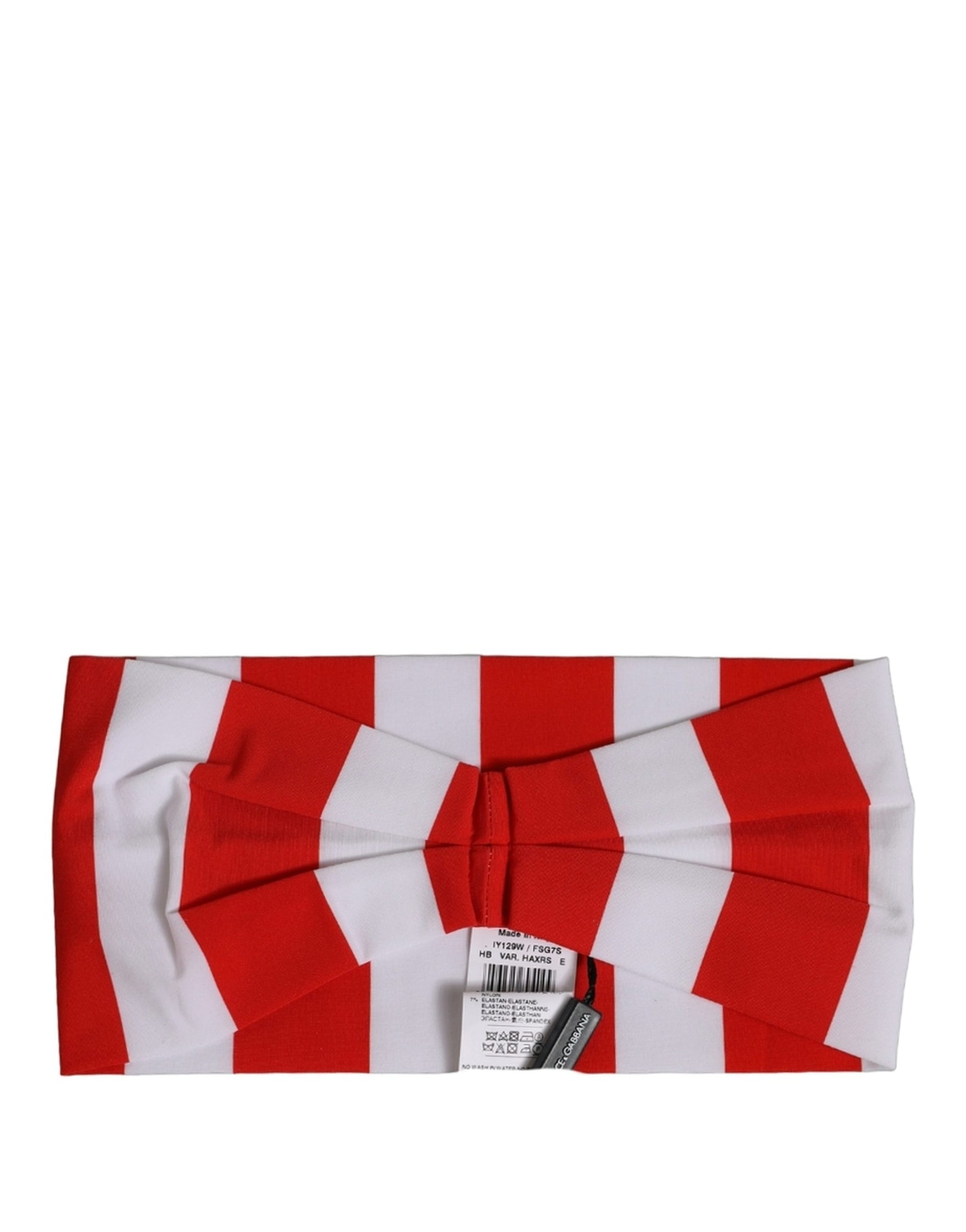 Dolce & Gabbana Red White Stripes Nylon Head Wrap One Size Headband | Regal Royce