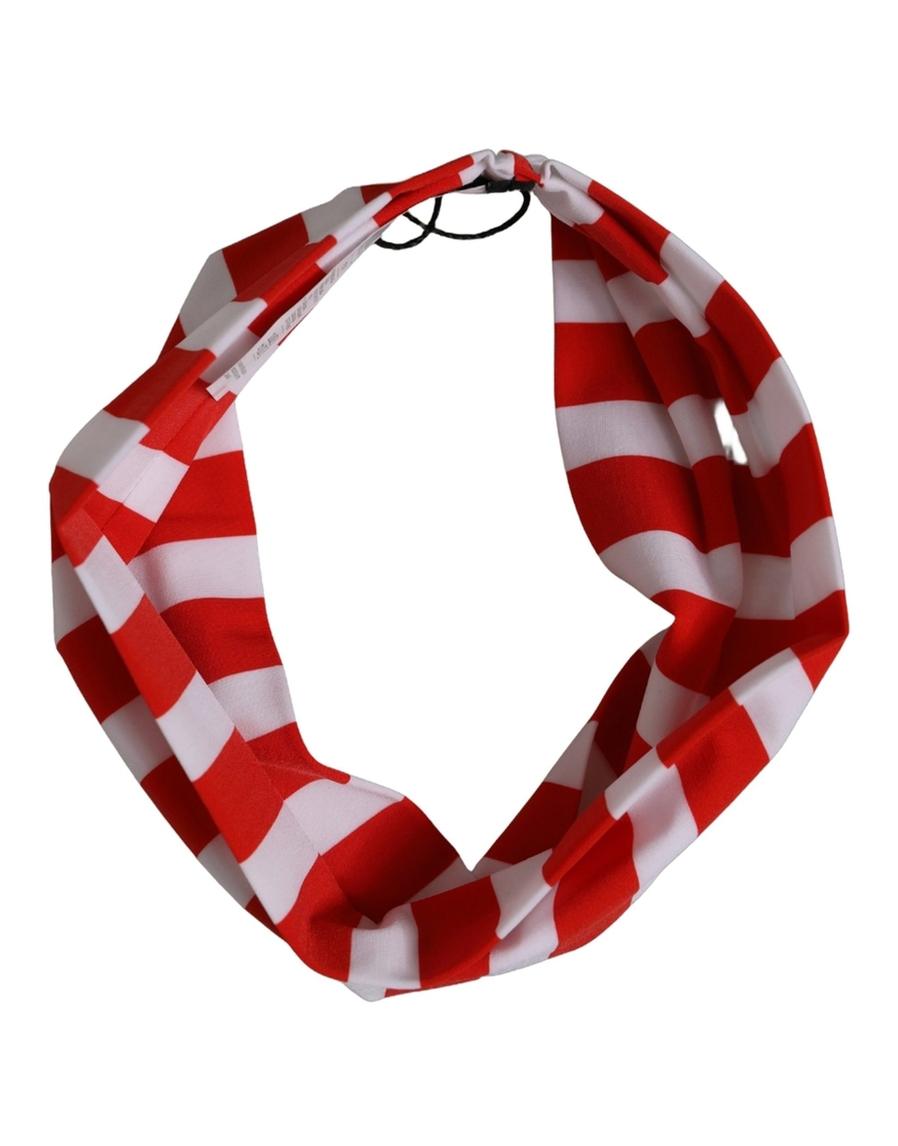 Dolce & Gabbana Red White Stripes Nylon Head Wrap One Size Headband | Regal Royce
