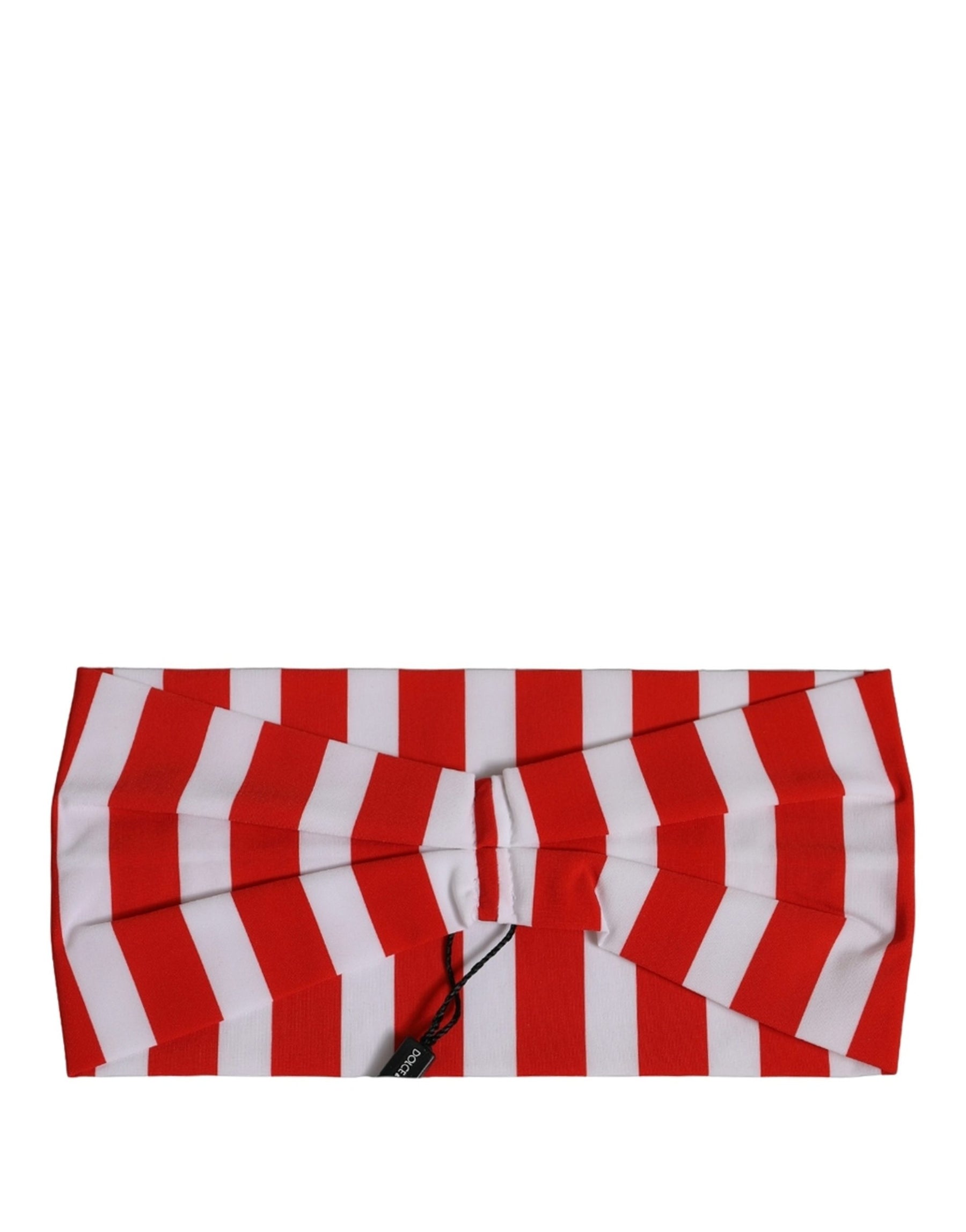 Dolce & Gabbana Red White Stripes Nylon Head Wrap One Size Headband | Regal Royce