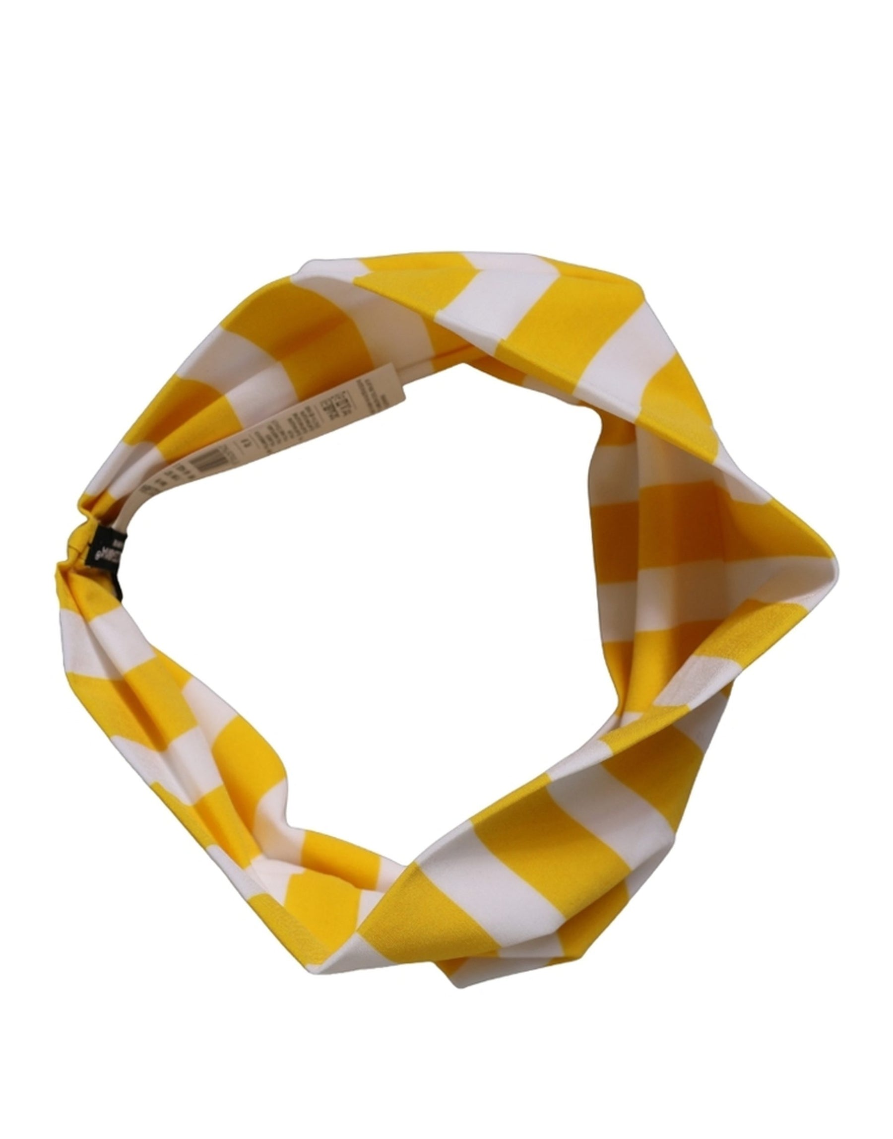 Dolce & Gabbana Yellow White Stripes Nylon Head Wrap One Size Headband | Regal Royce