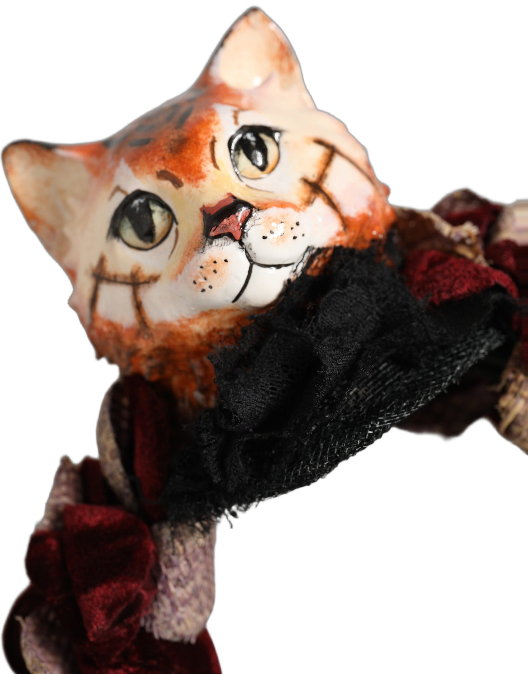 Dolce & Gabbana Multicolor Velvet Bengal Cat Silk Headwear Headband | Regal Royce