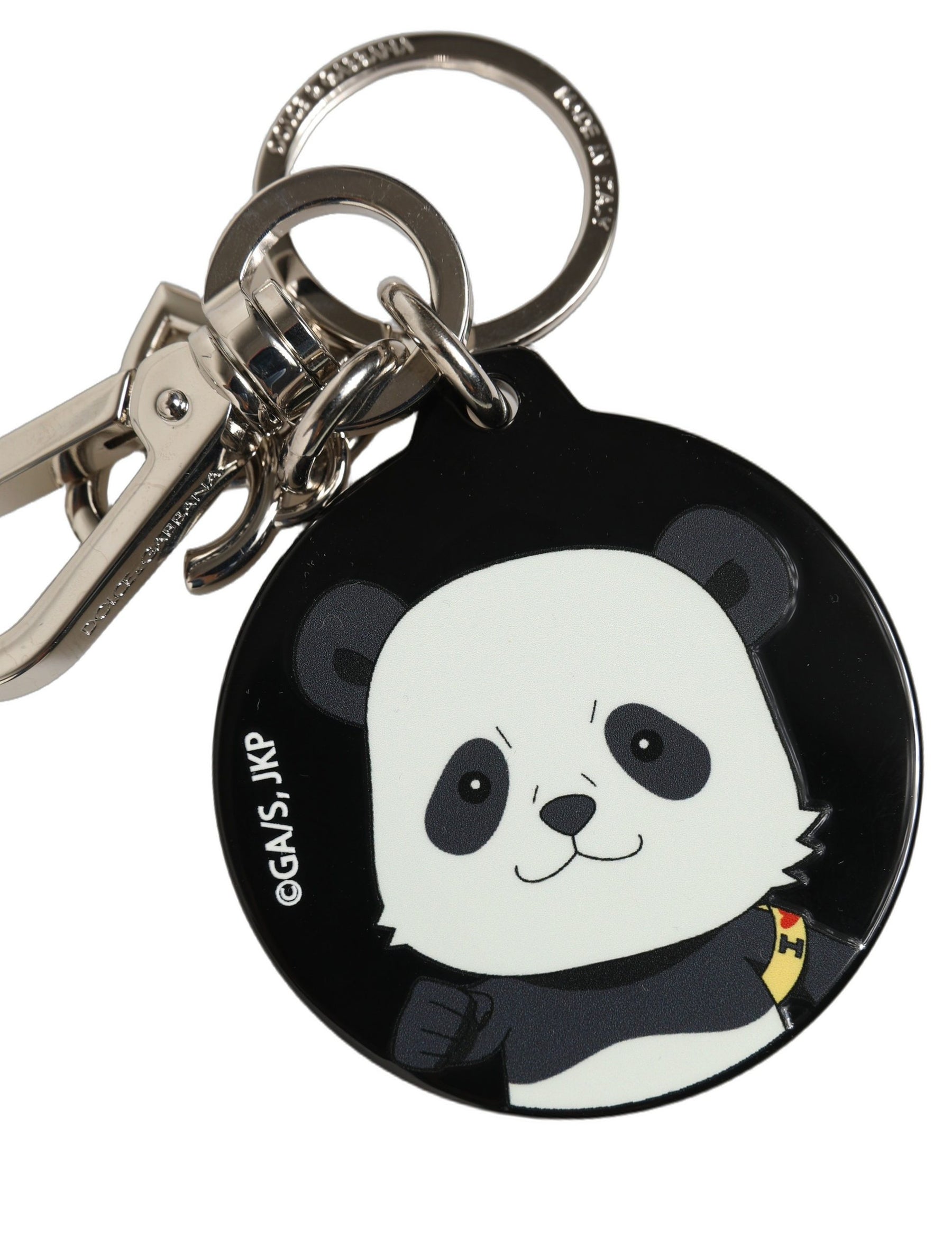 Dolce & Gabbana Black Kaisen Panda Chibi Charm Metal Keychain Keyring | Regal Royce