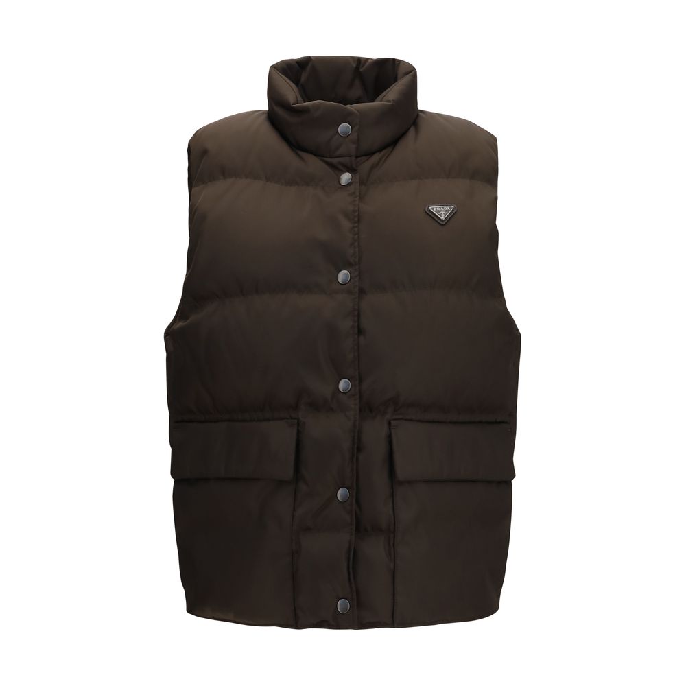 Prada Brown Goose Down Sleeveless Jacket | Regal Royce
